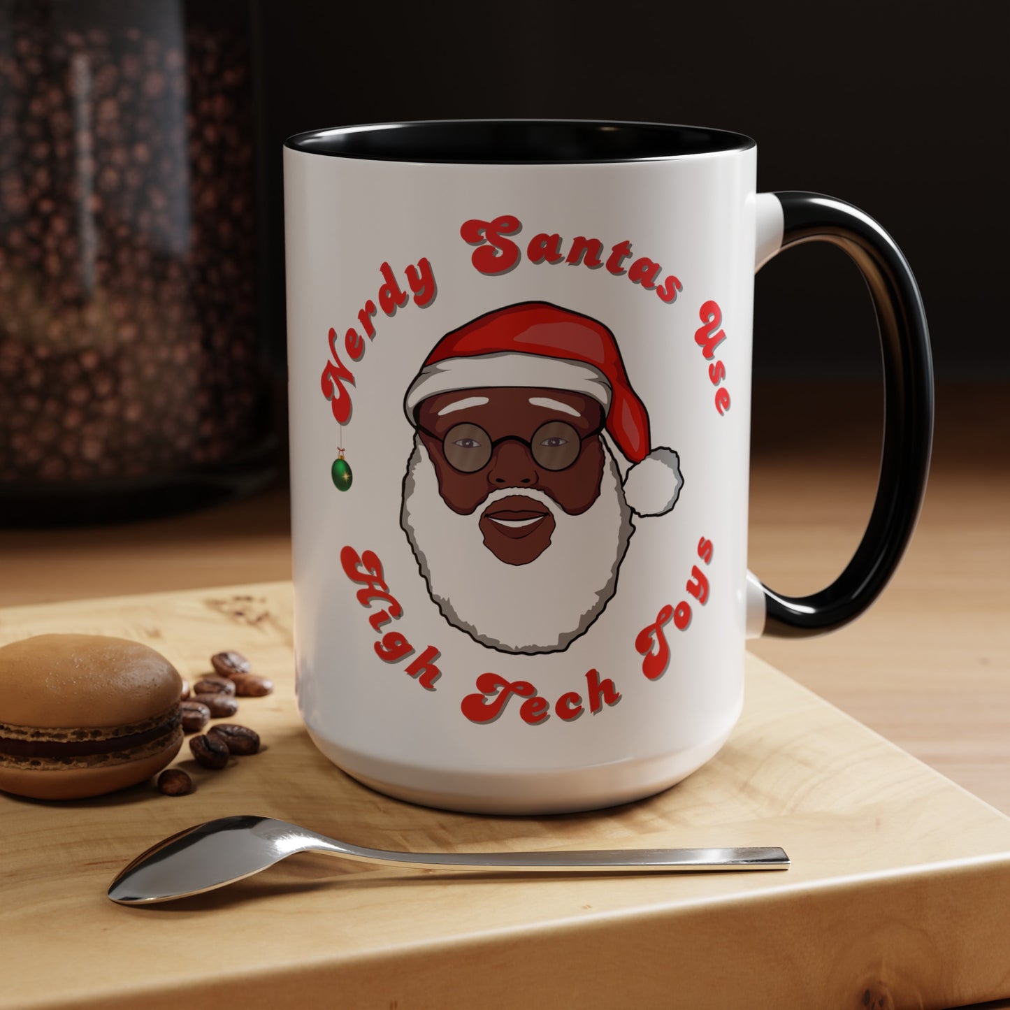 EXCLUSIVE Nerdy Black Santa Coffee Mug (15oz)