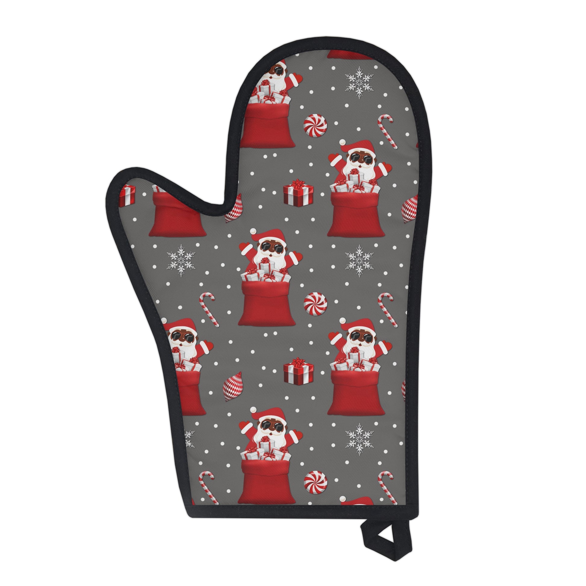 Exclusive Christmas Black Santa Oven Mitts