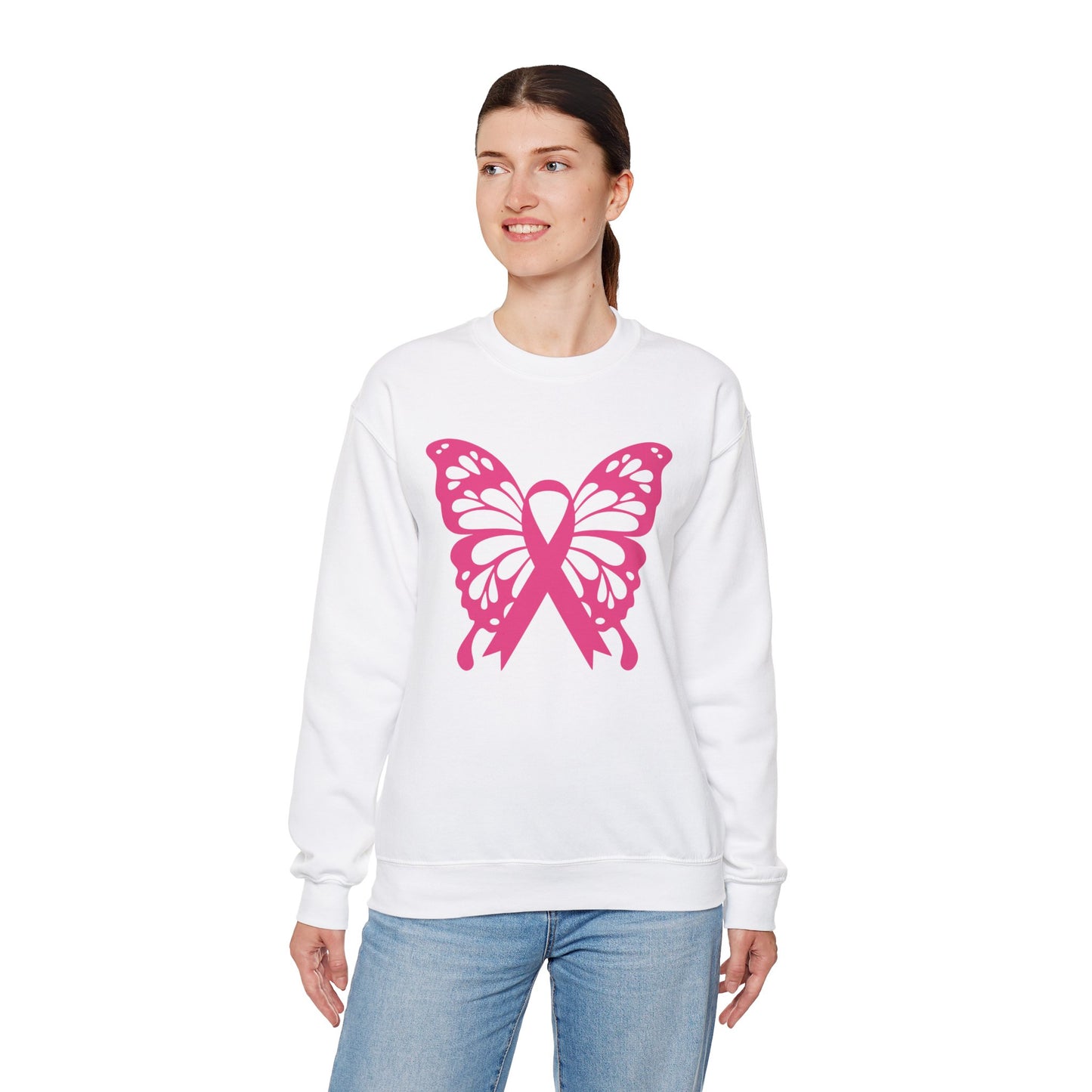 Breast Cancer Awareness Pink Ribbon Crewneck Sweatshirt