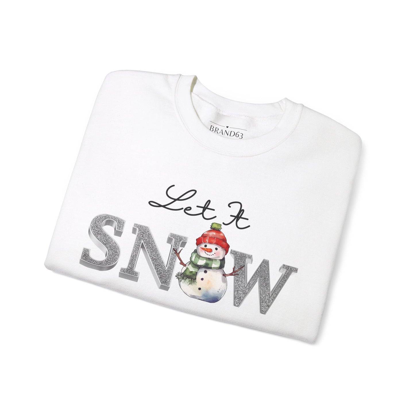 Let It Snow, Snowman Christmas Sweatshirt | Faux Sequins & Faux Embroidery