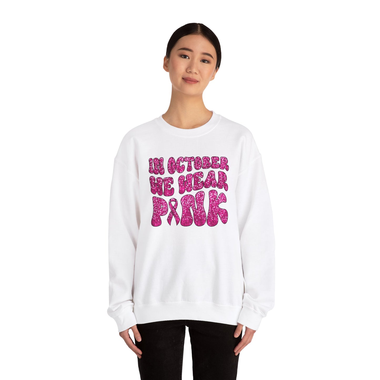 Breast Cancer Awareness Crewneck Sweatshirt | Wear Pink In October