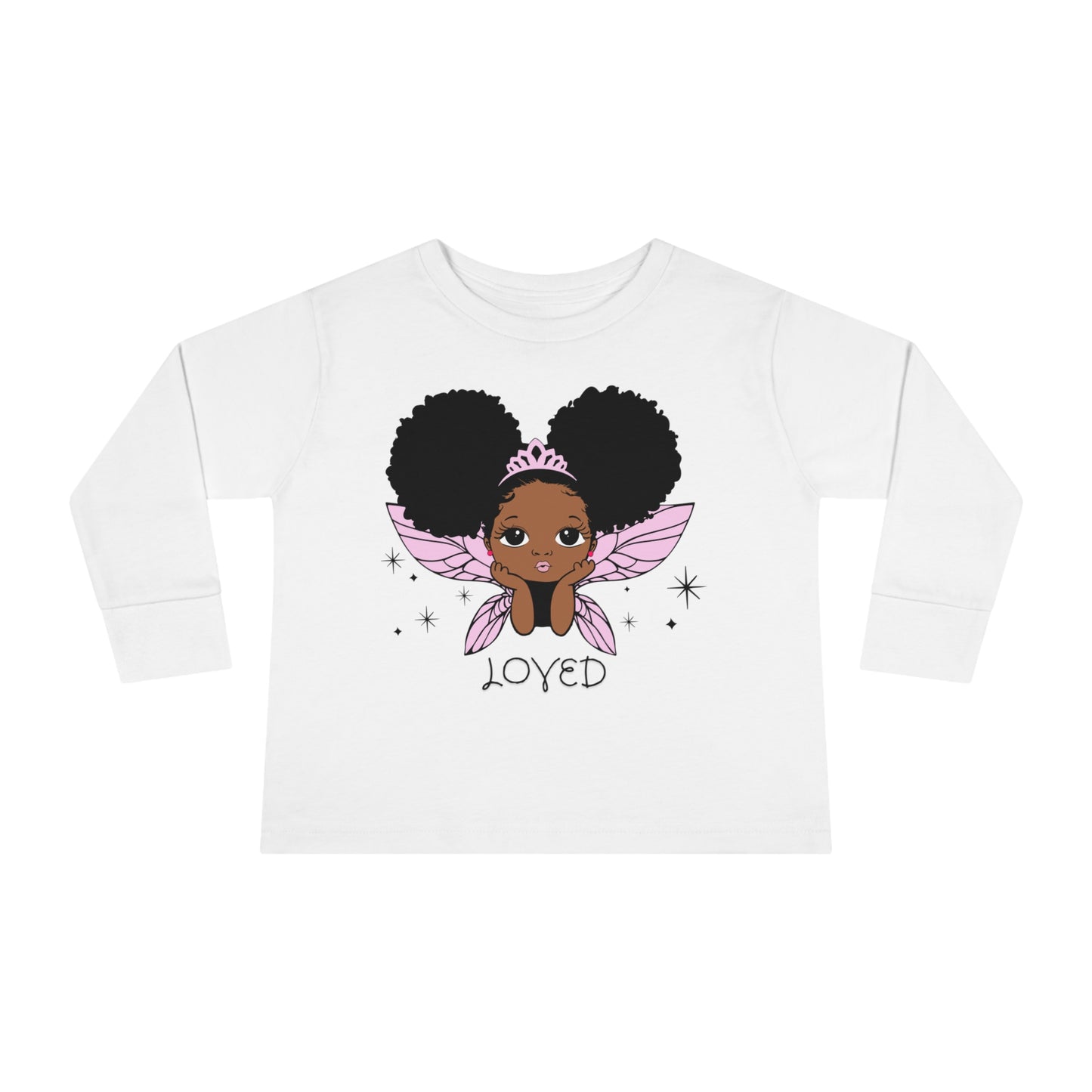 Loved! Brown-Girl Toddler Long Sleeve Tee