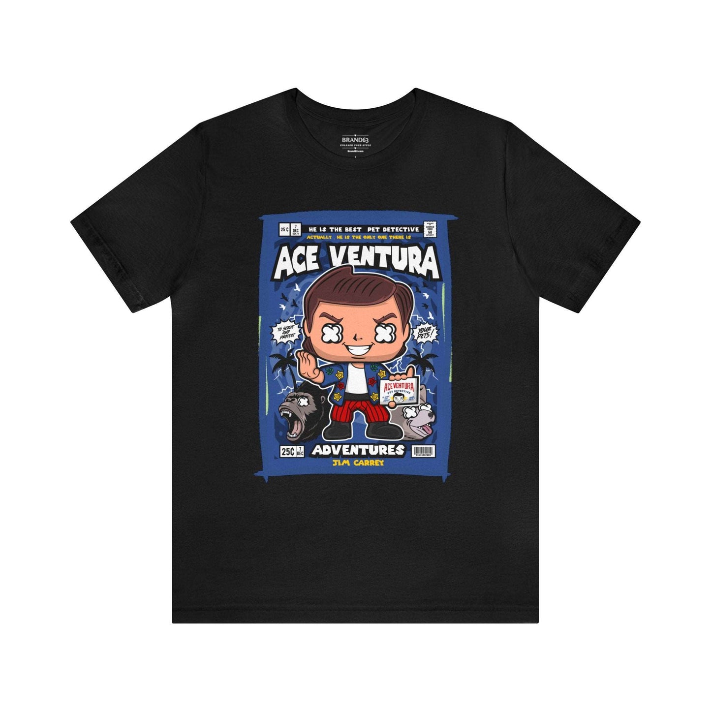 Ace Ventura Retro Comic Book-Pop Art Graphic T-shirt