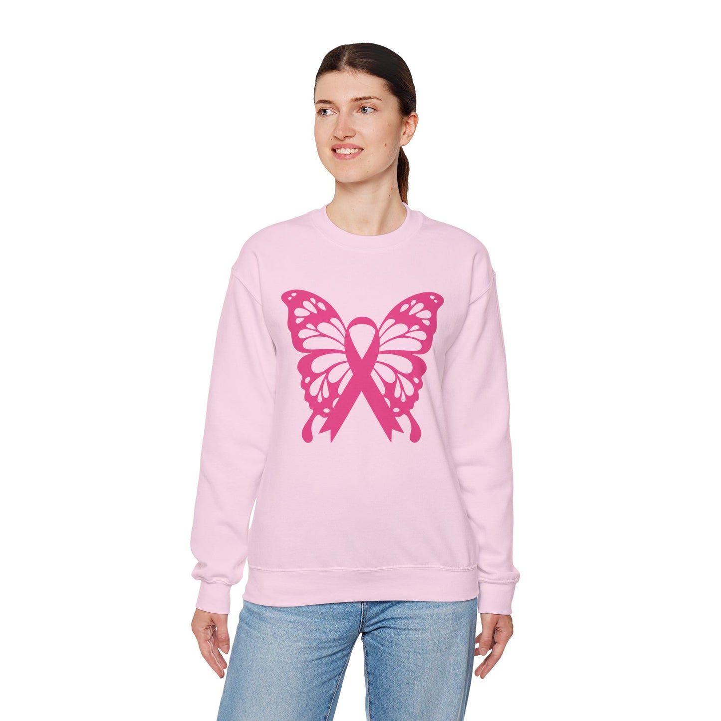 Breast Cancer Awareness Pink Ribbon Crewneck Sweatshirt