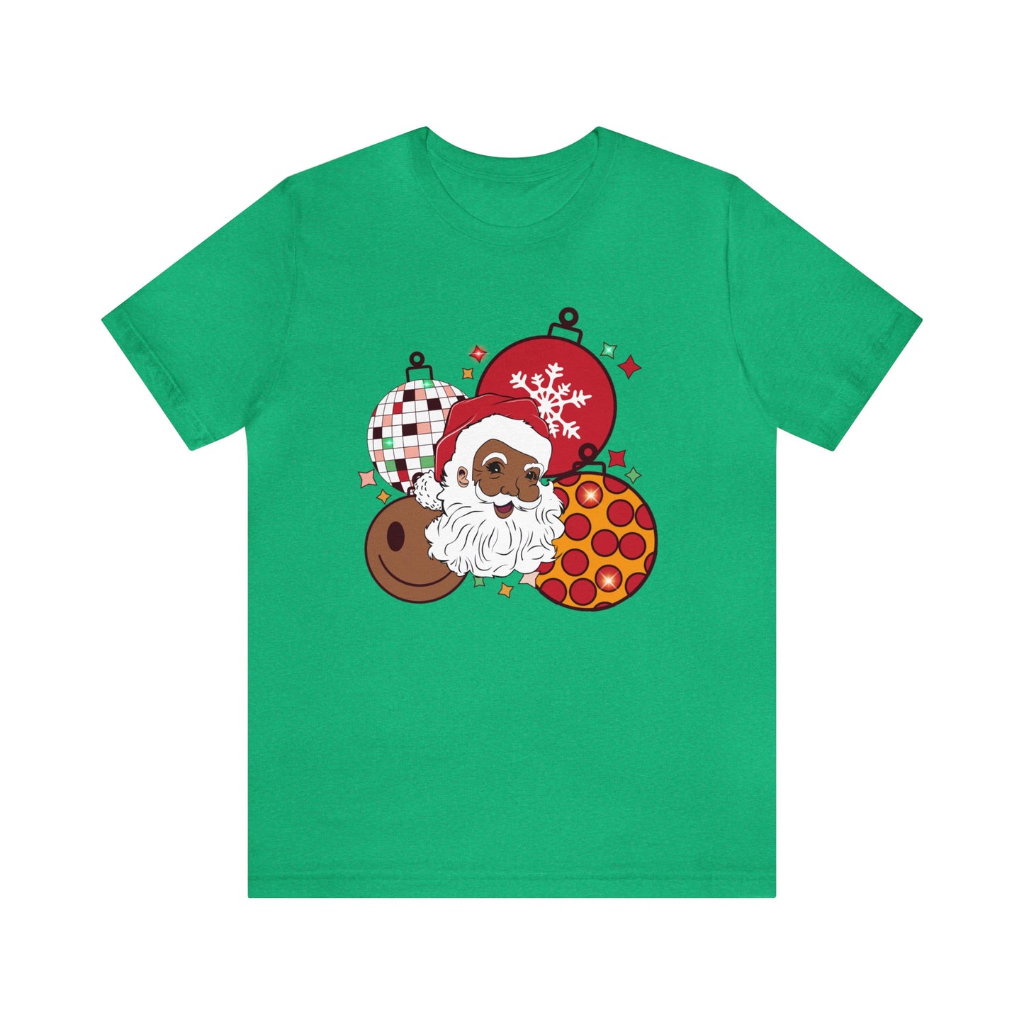 Christmas Black Santa T-Shirt, Unisex Sizing