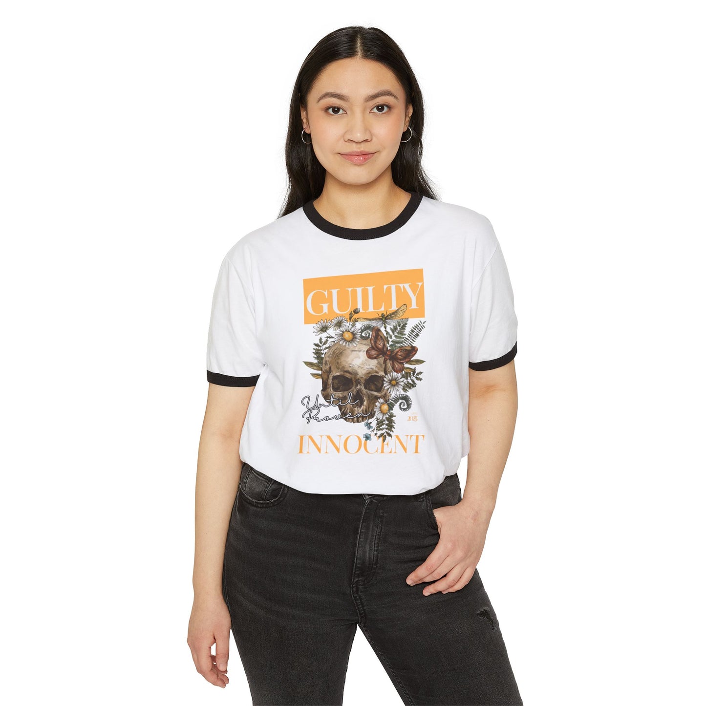 Skull Guilty Ringer Tee | Skull & Nature Art