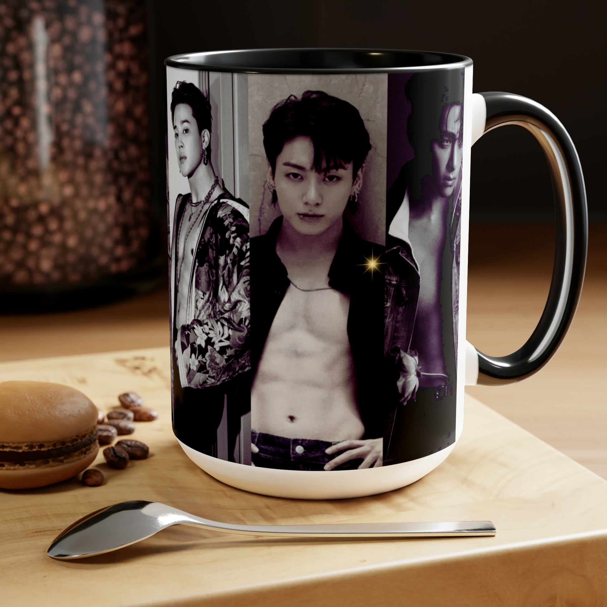 Maknae Line Coffee Mug |Bangtan Open Shirt Images Drinkware | Jungkook, Jimin, Taehyung Cup