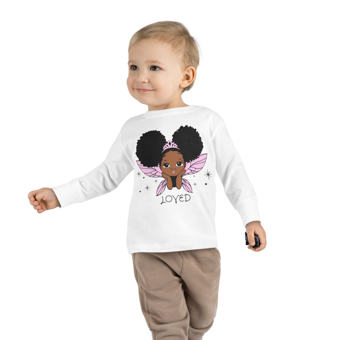 Loved! Brown-Girl Toddler Long Sleeve Tee