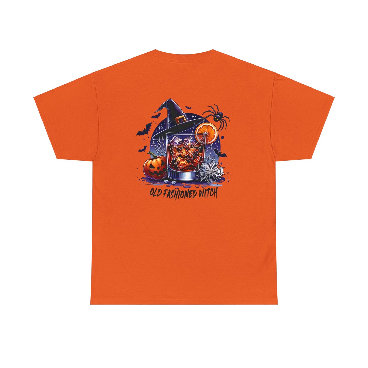 Spooky Witchy Halloween T-Shirt , Plus Size Tops, Halloween Costume shirt, Adult Halloween shirt. Image orange Halloween Shirt