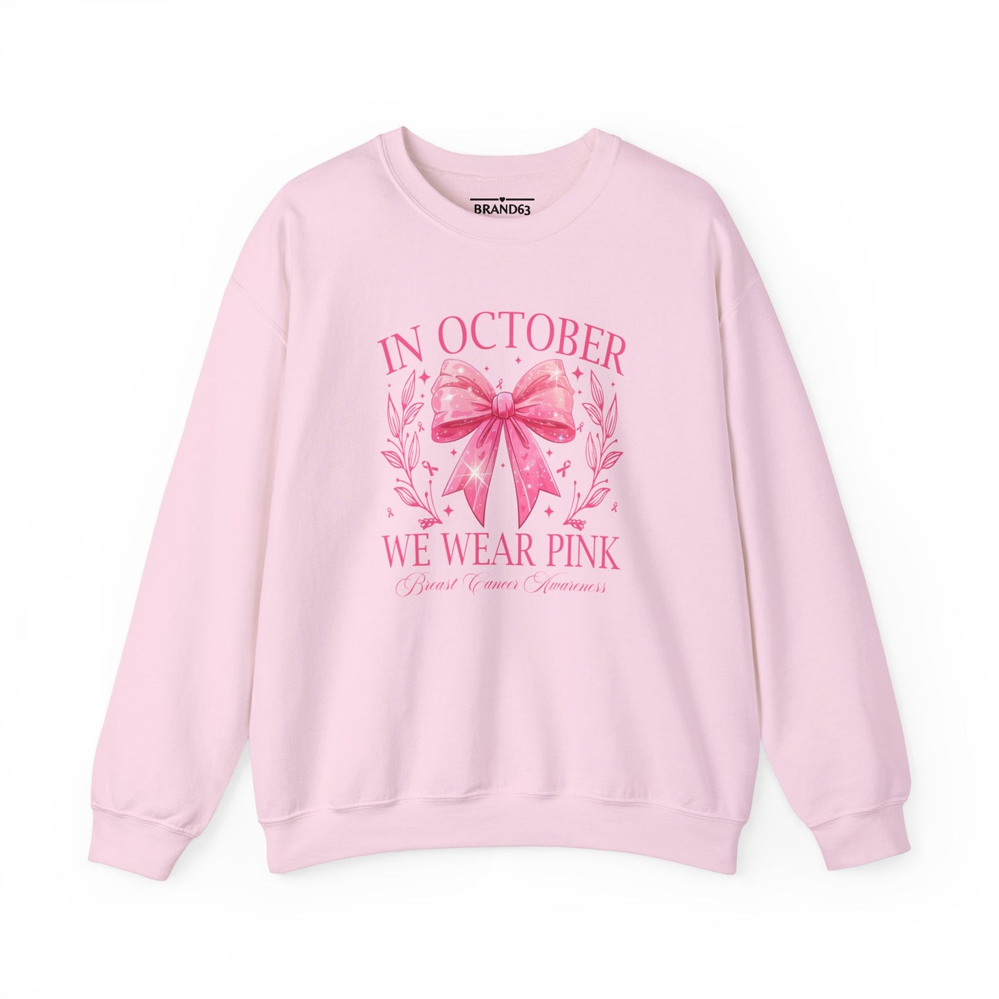 Breast Cancer Awareness Month Crewneck Sweatshirt | October Pink Ribbon