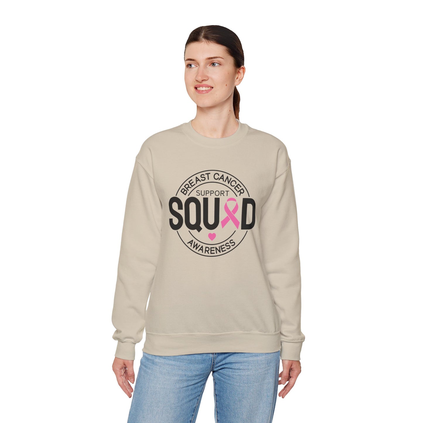 Breast Cancer Awareness Month Crewneck Sweatshirt | Support Squad Apparel