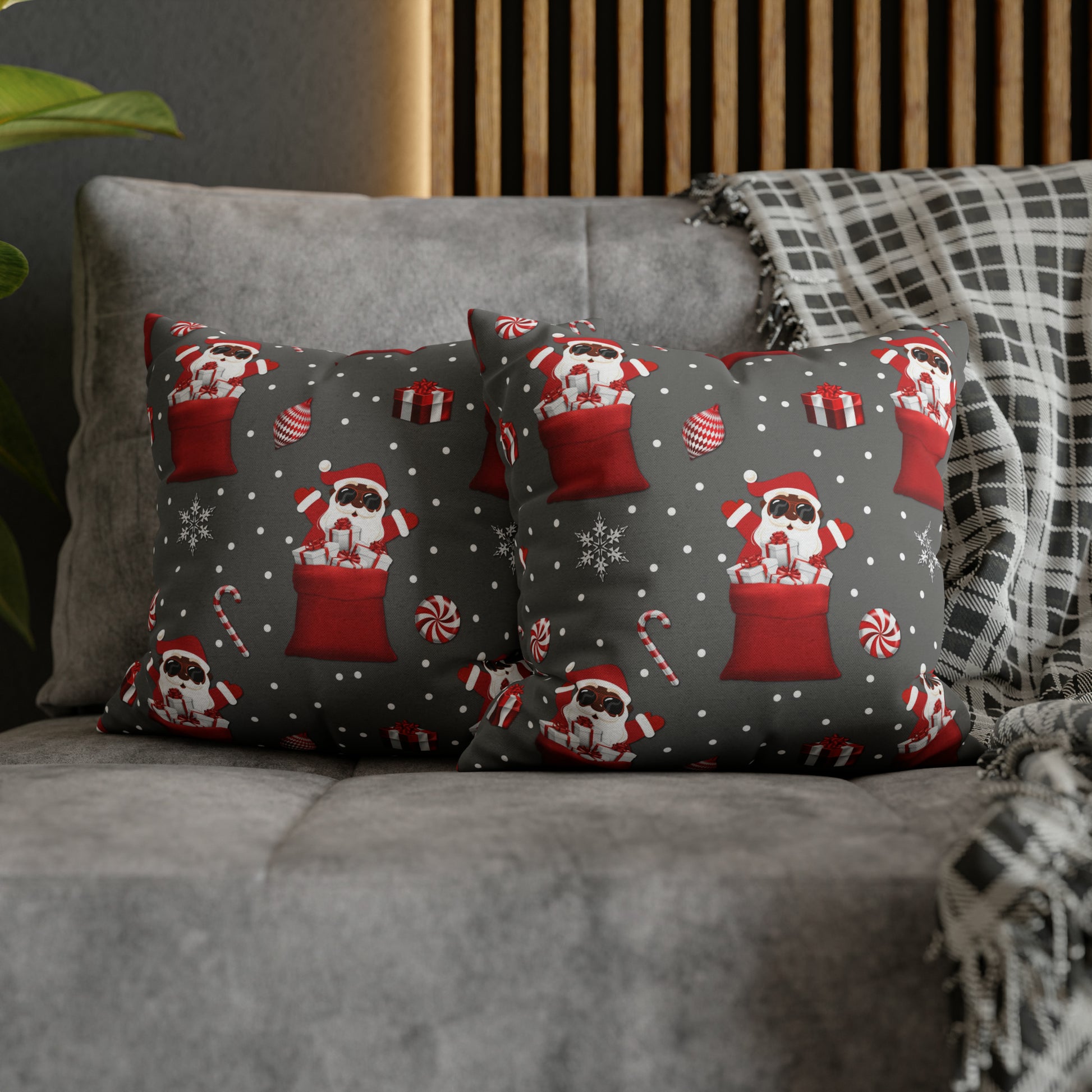 Exclusive Christmas Black Santa Pillow Cases