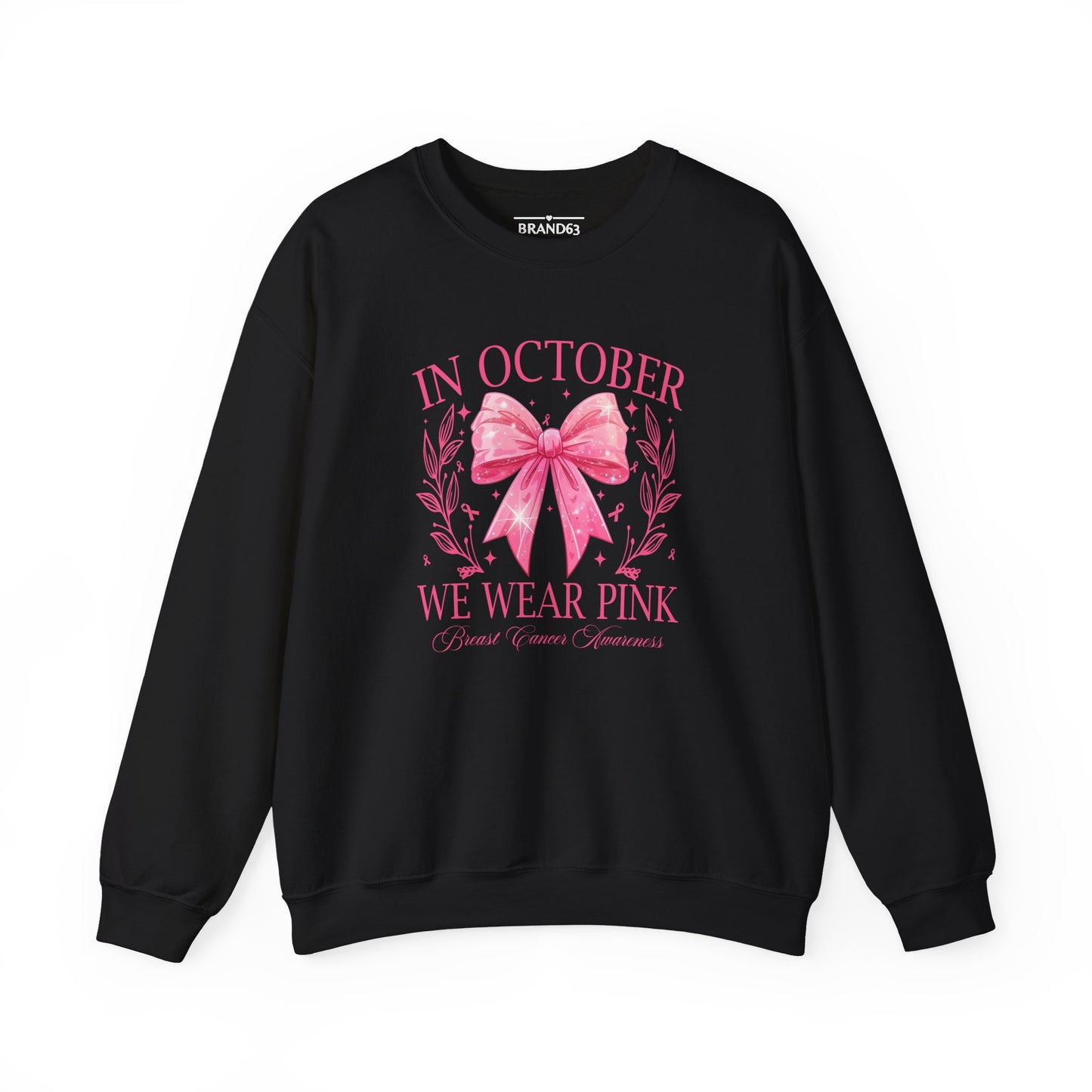 Breast Cancer Awareness Month Crewneck Sweatshirt | October Pink Ribbon