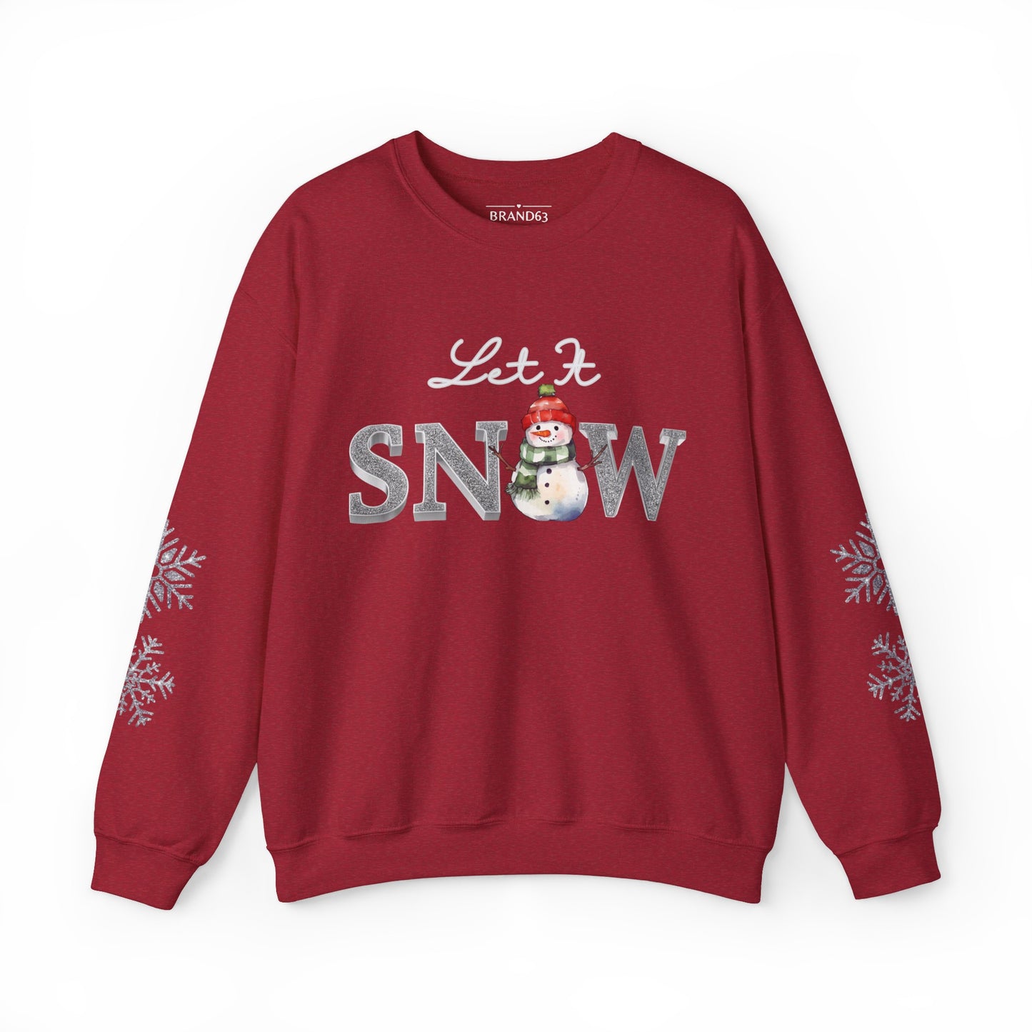 Let It Snow, Snowman Christmas Sweatshirt | Faux Sequins & Faux Embroidery