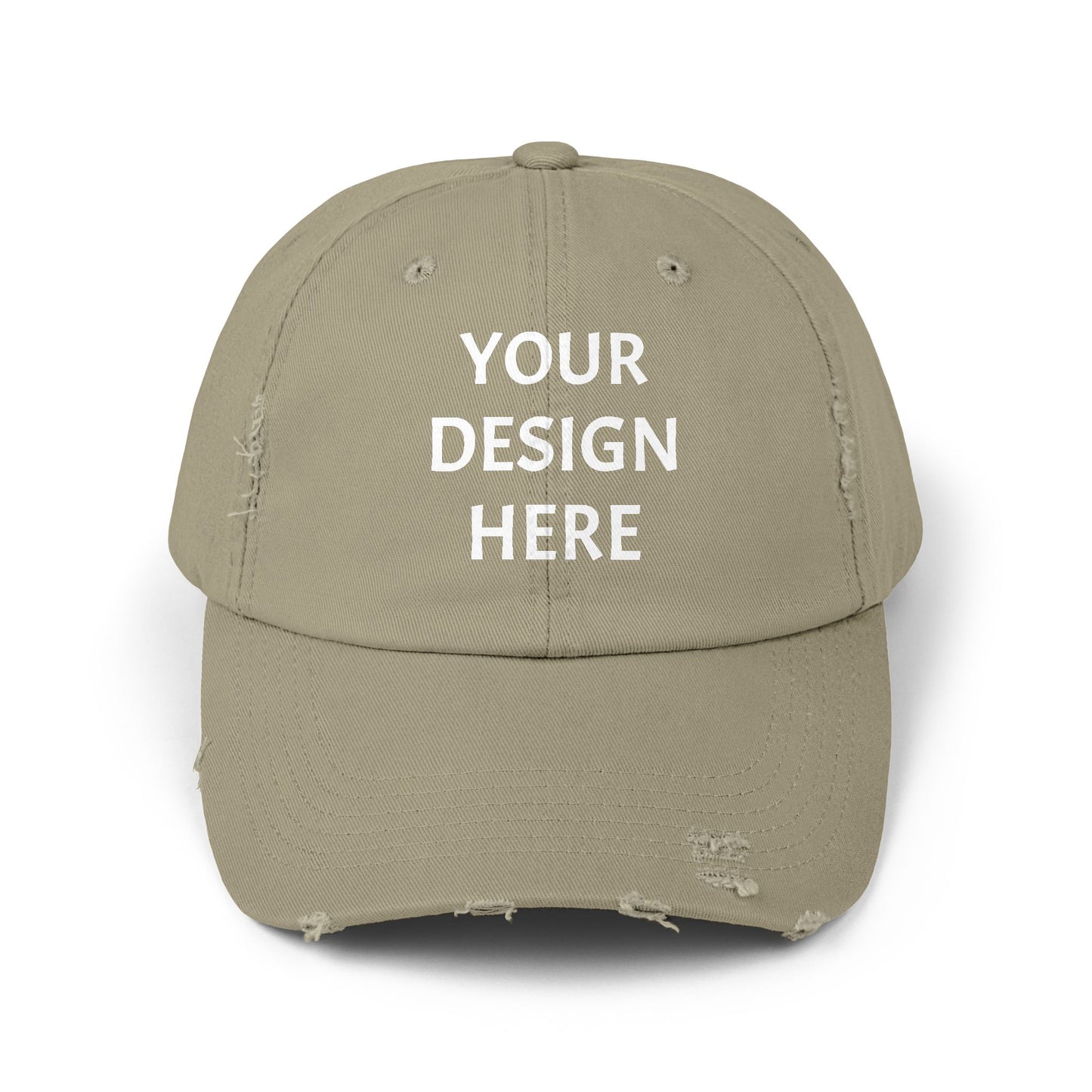 Design Your Own Unisex Distressed Cap - Trendy Casual Style Hat with Your Design