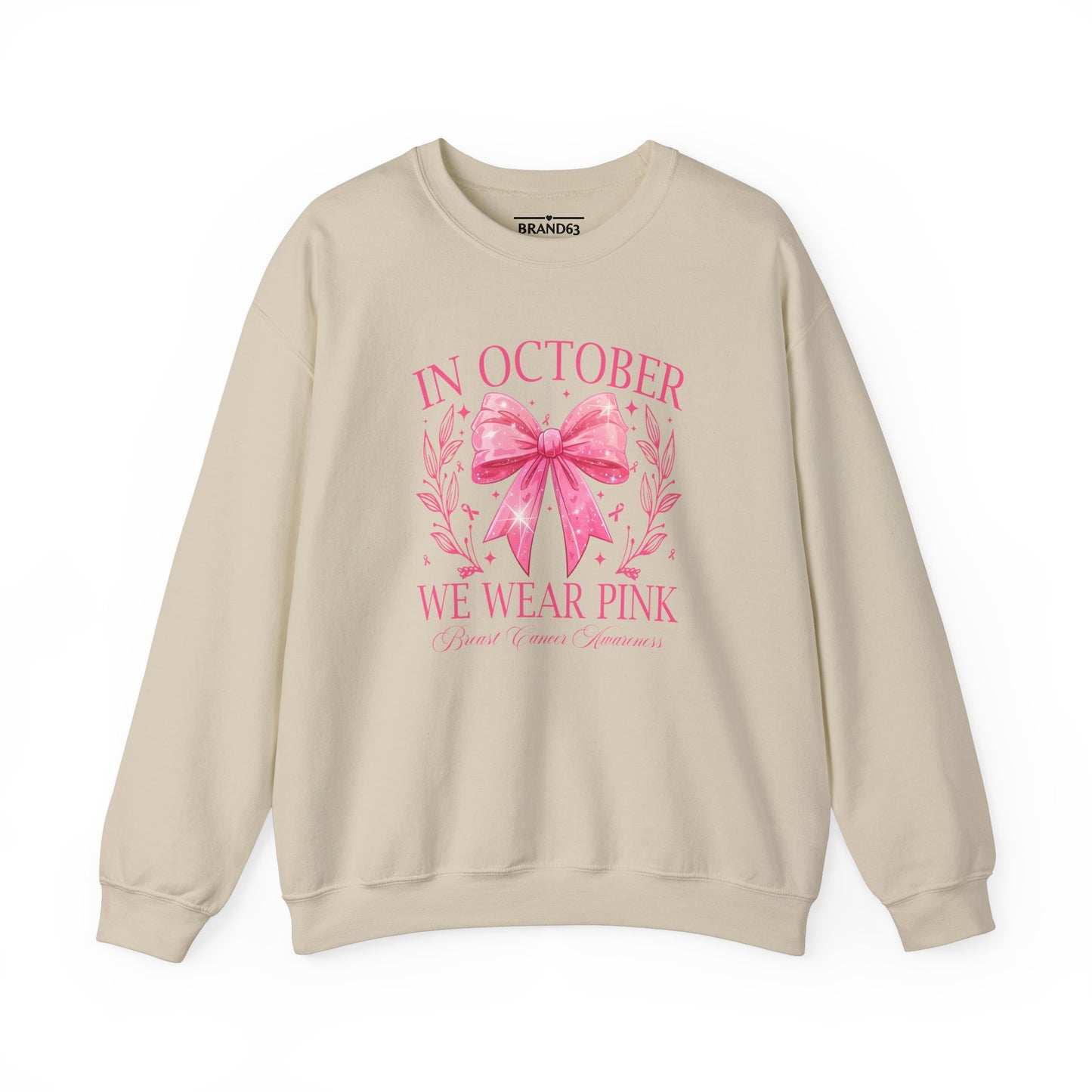 Breast Cancer Awareness Month Crewneck Sweatshirt | October Pink Ribbon