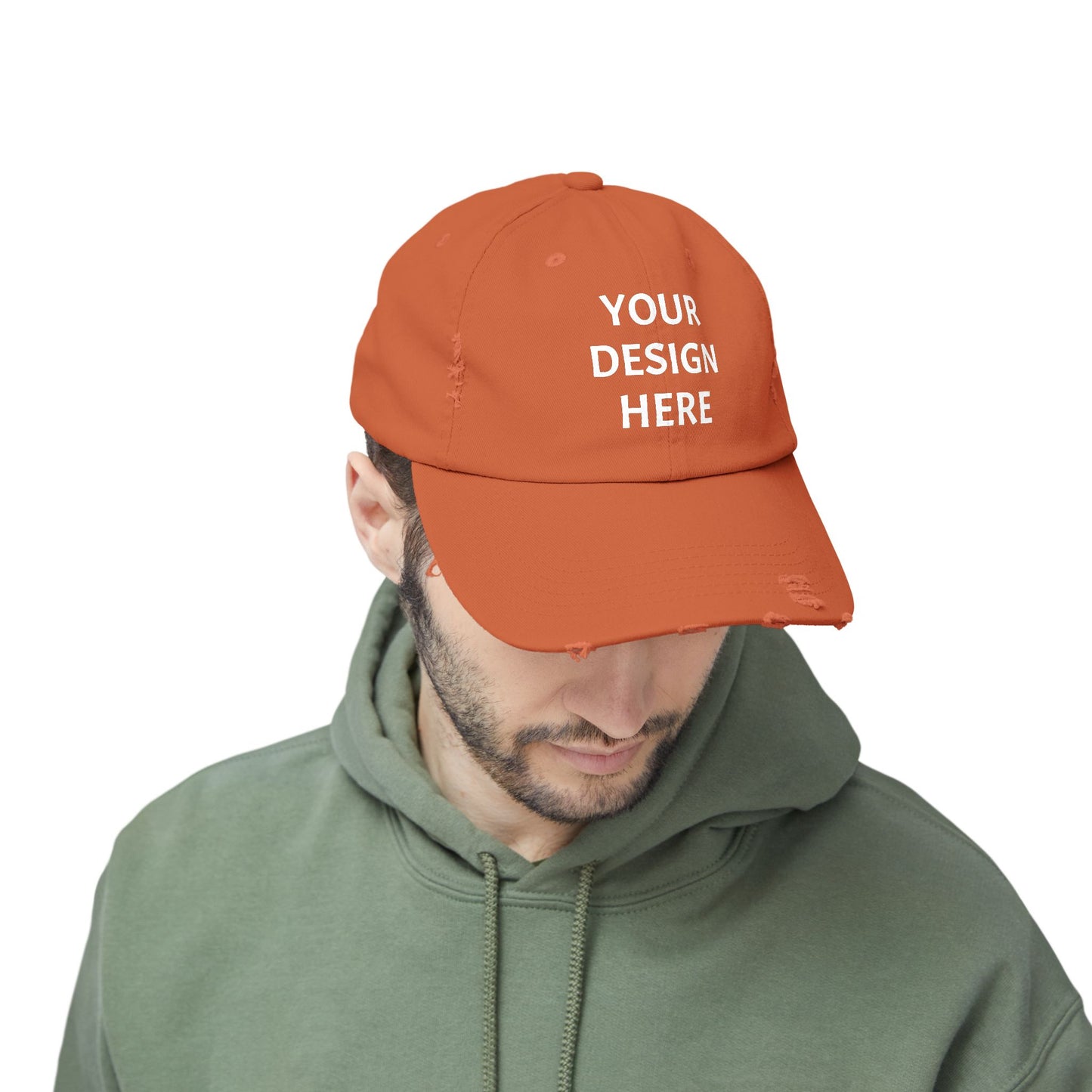 Design Your Own Unisex Distressed Cap - Trendy Casual Style Hat with Your Design