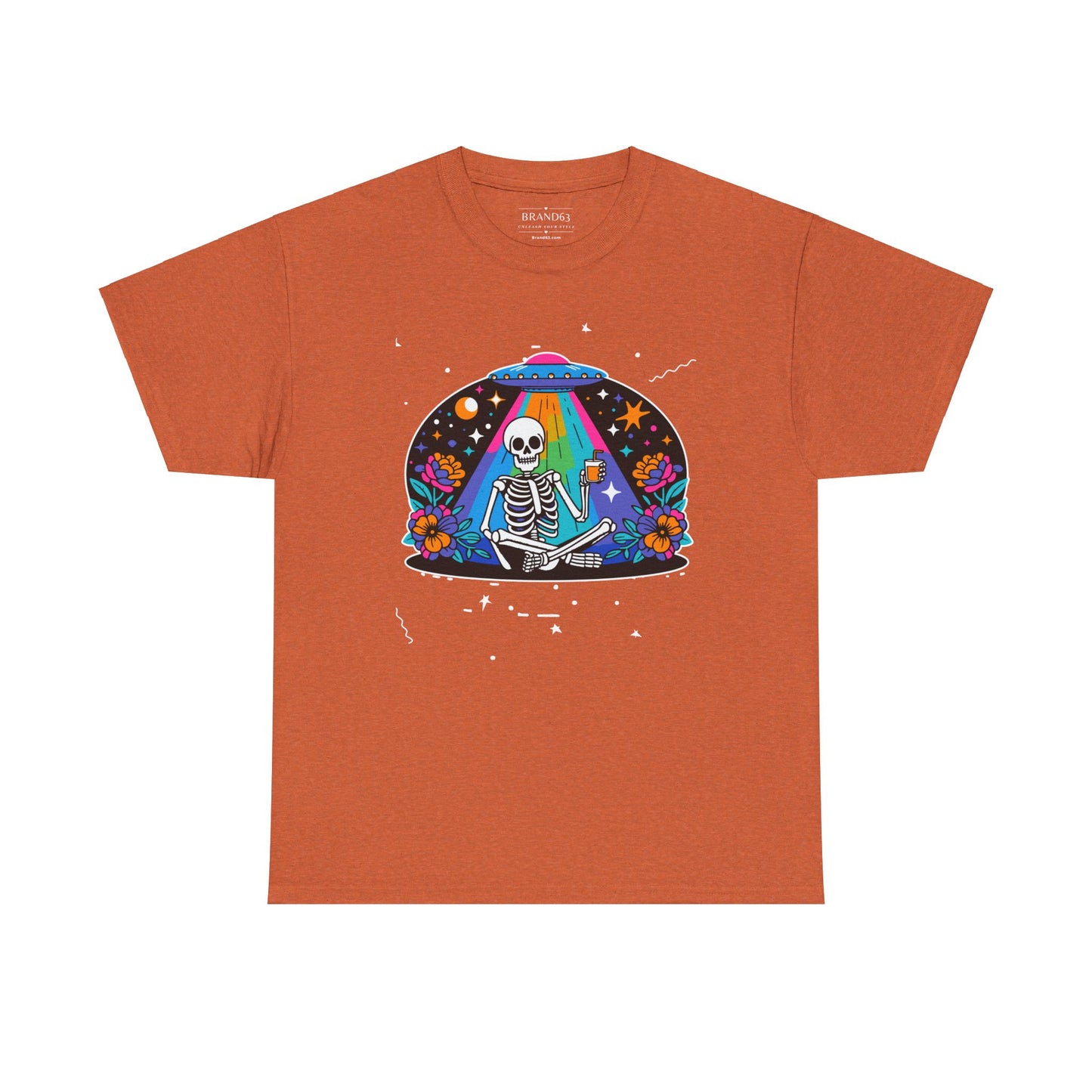 Skeleton UFO Halloween T-Shirt | Plus Size Available