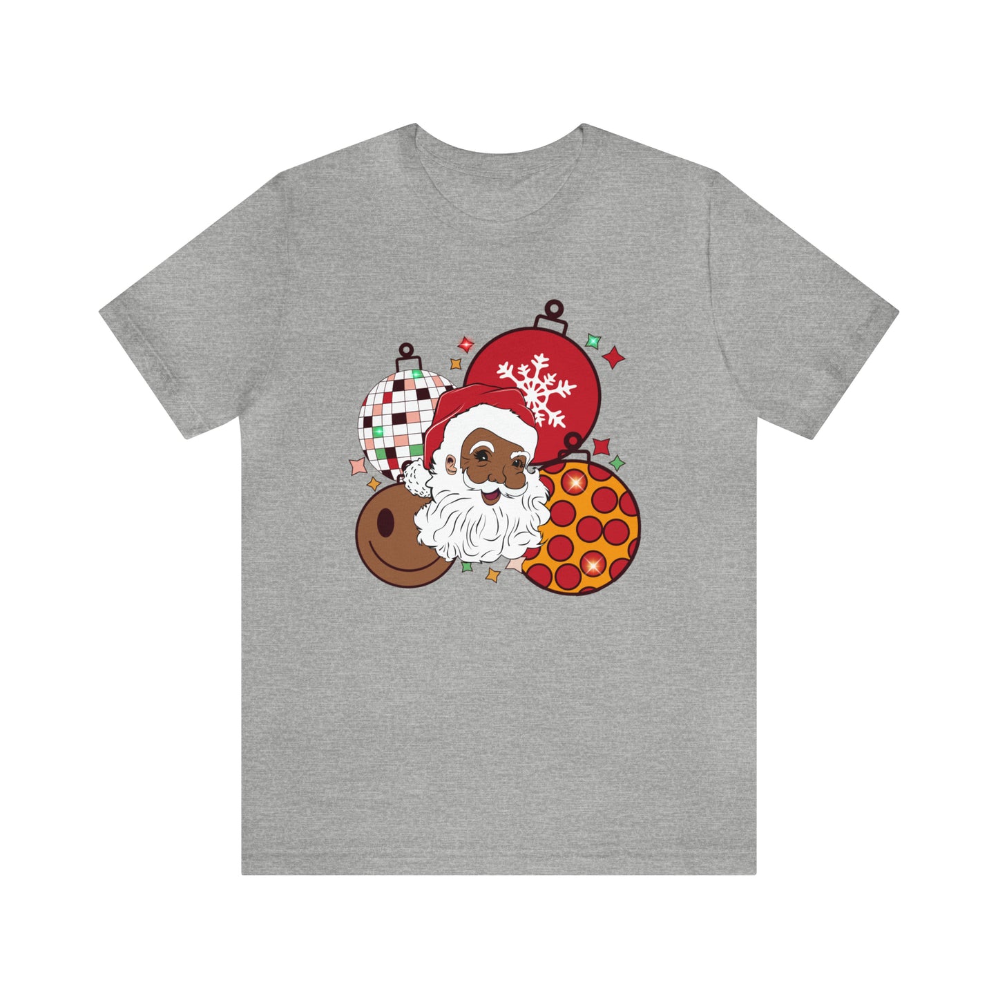 Christmas Black Santa T-Shirt, Unisex Sizing