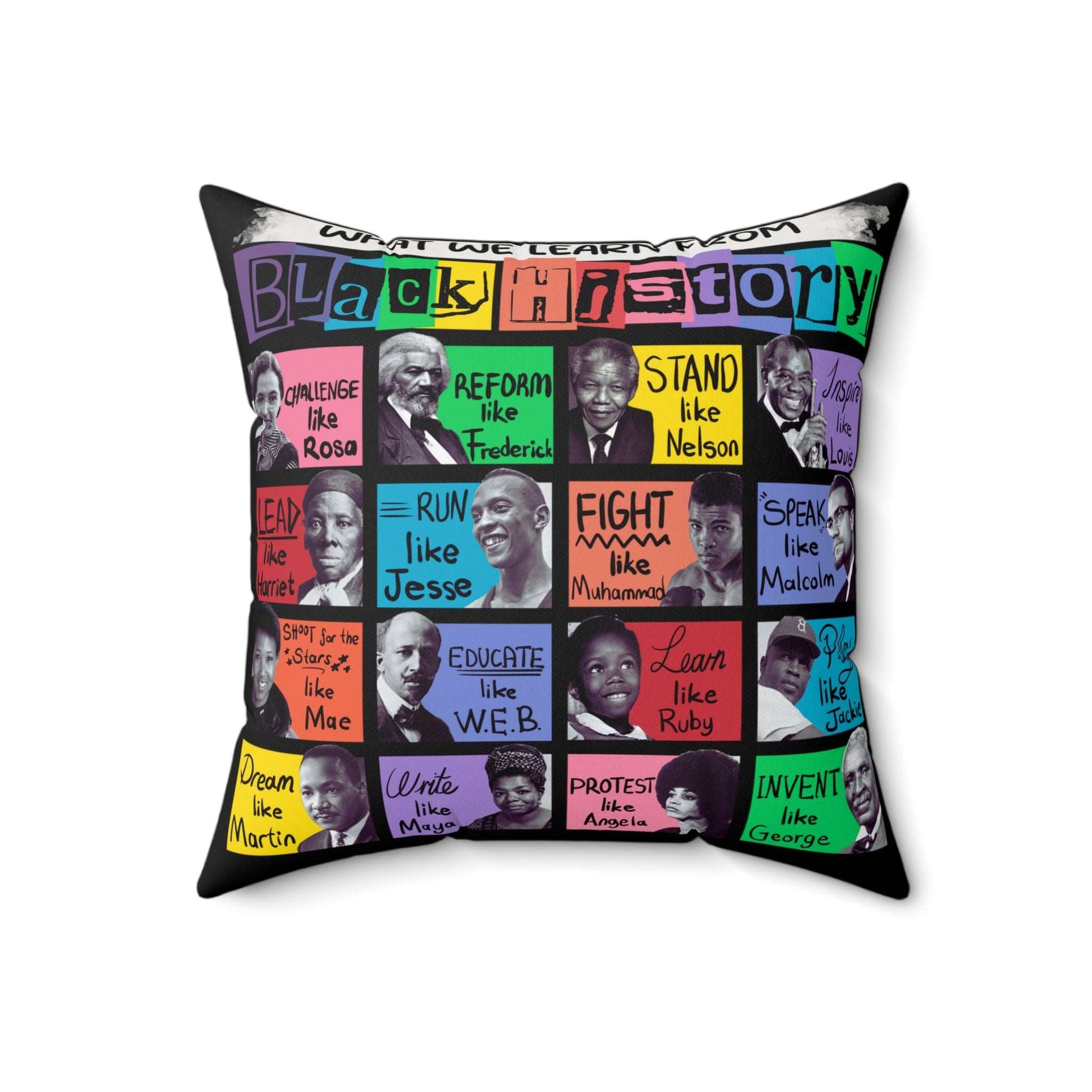 Black History Icons Pillow | Black Heritage Accent Pillow, Free Shipping, Celebrate Black History