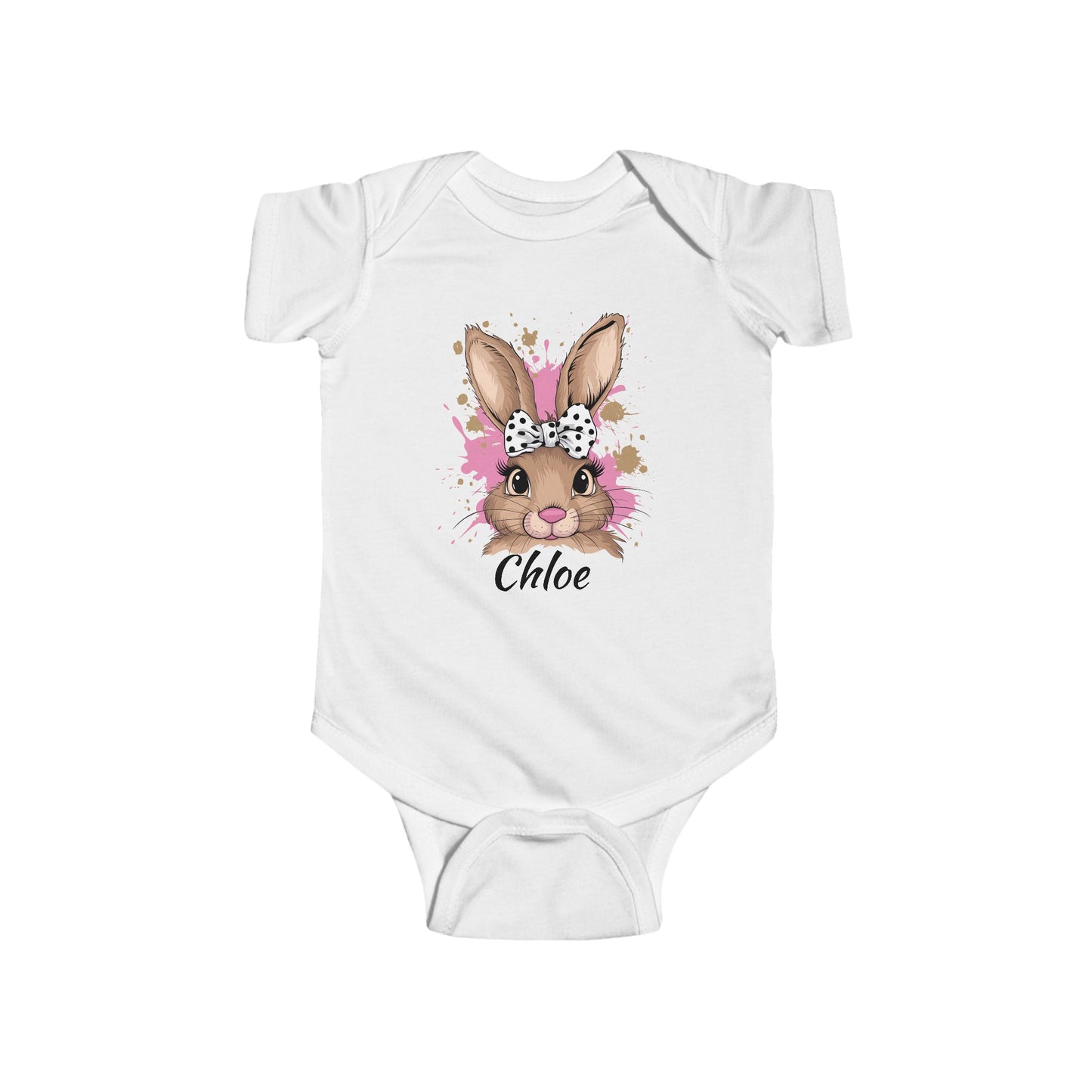 Personalized Name Easter Bunny Infant Onesie