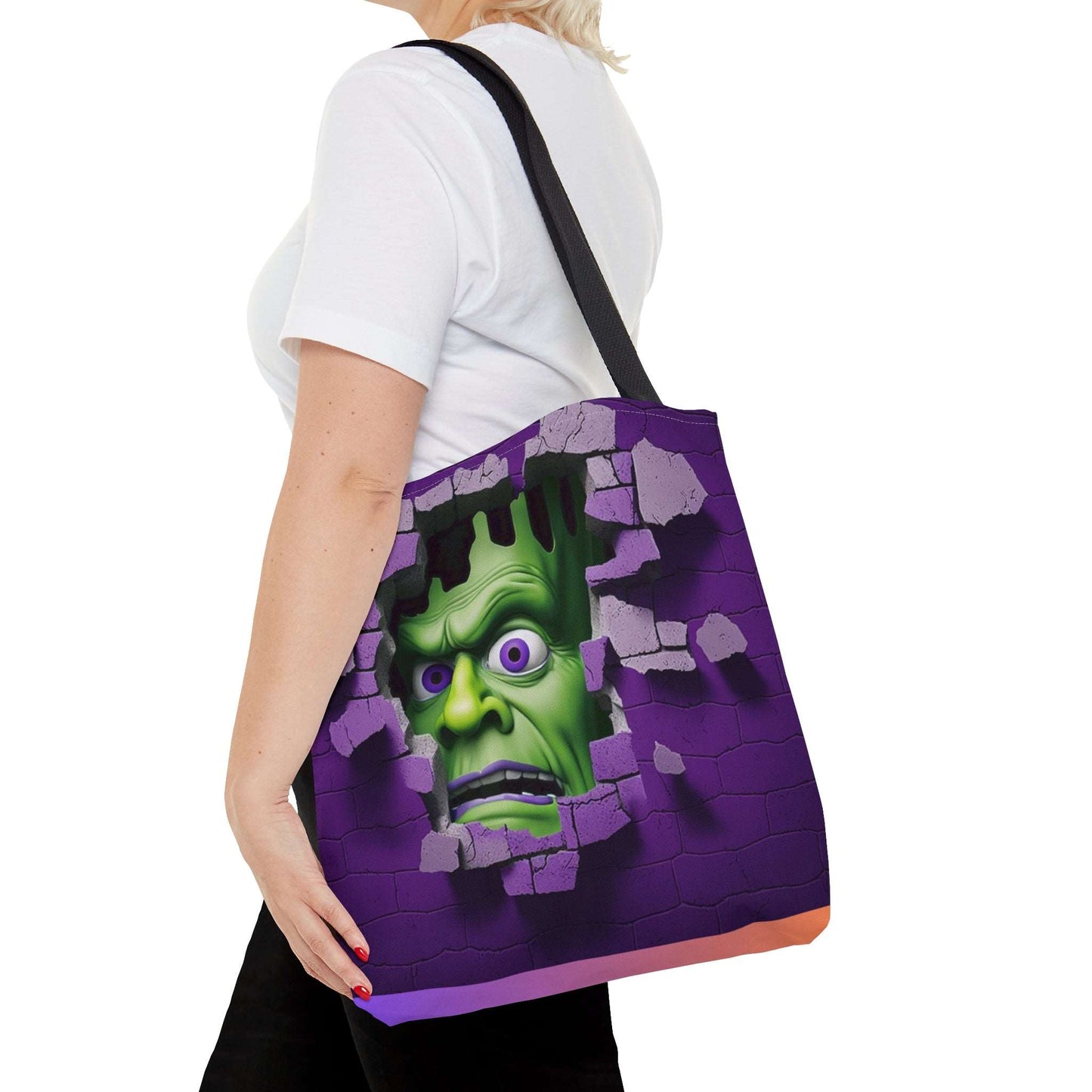 3D Hocus Pocus Spooky Season Halloween Tote Bag | 3D Frankenstein Design Purse | Trick or Treat Tote Bag