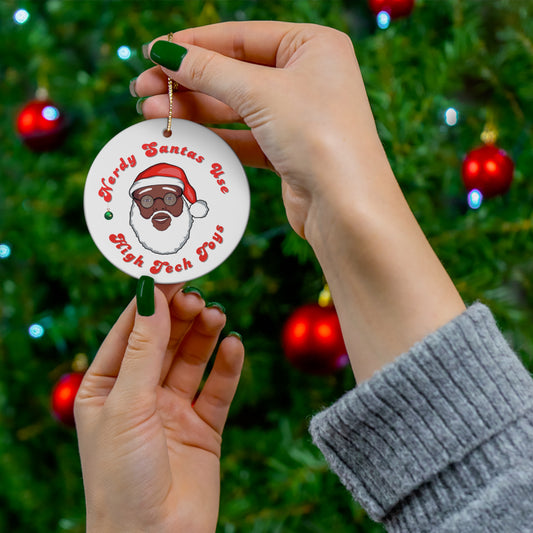 Nerdy Santa Christmas Ornament