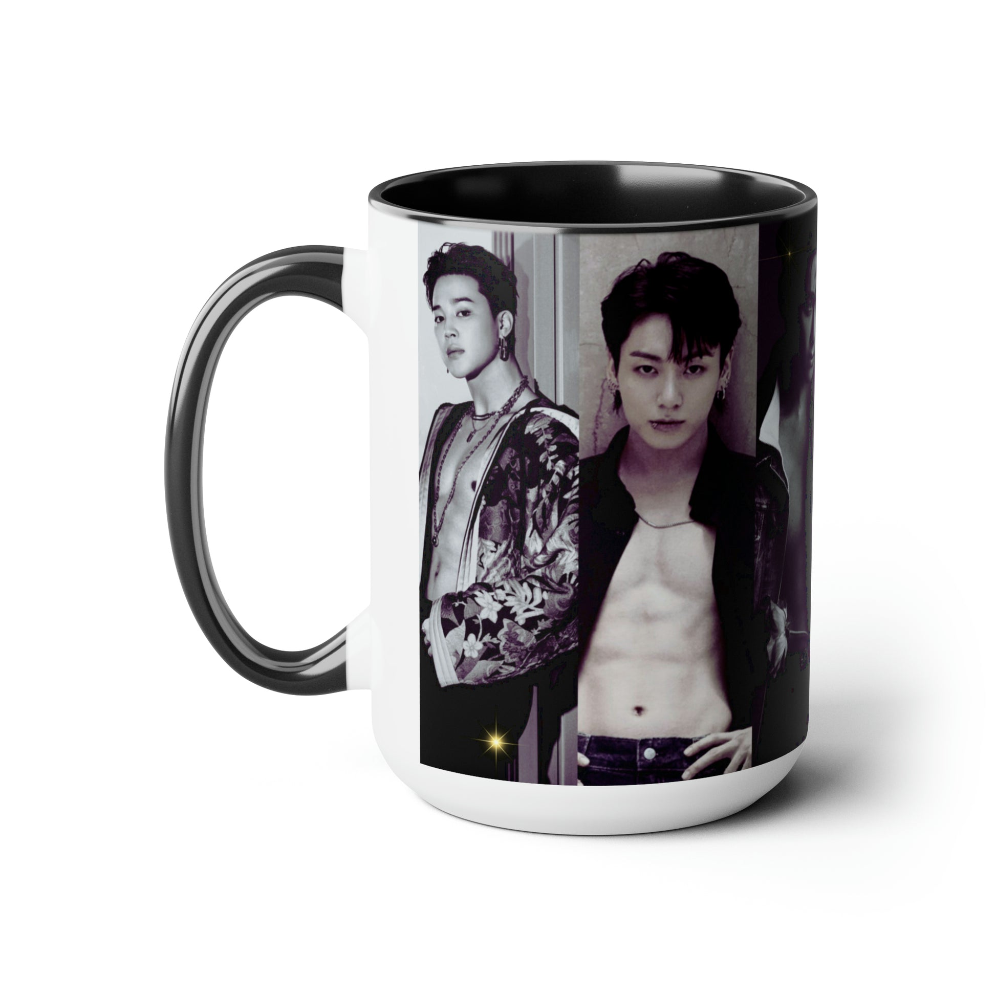 Maknae Line Coffee Mug |Bangtan Open Shirt Images Drinkware | Jungkook, Jimin, Taehyung Cup