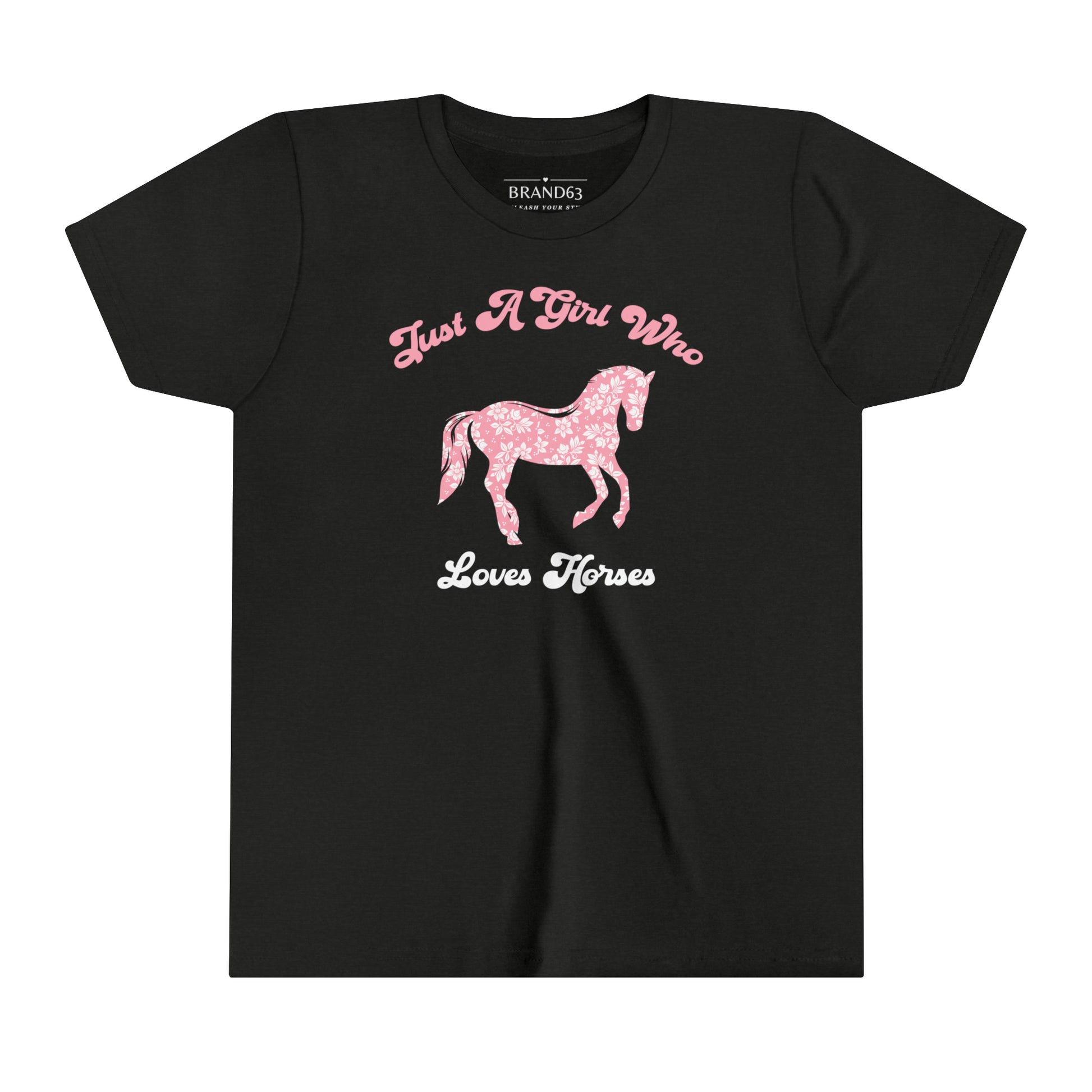 Girl's Graphic Design T-shirt , Girl's Clothing Sale, Brand63, girls horse shirt, girls horse clothing sale, I love horses