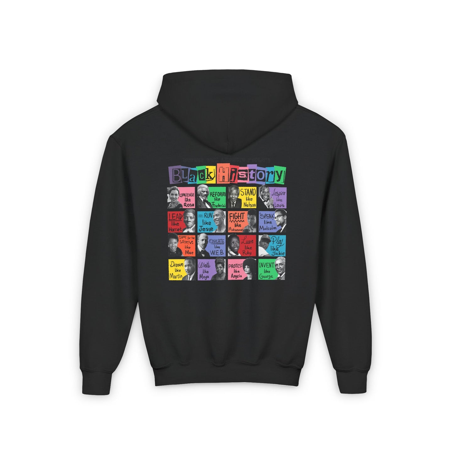 Youth Black History Heritage Iconic Hoodie | Famous Black Icons Hoodie