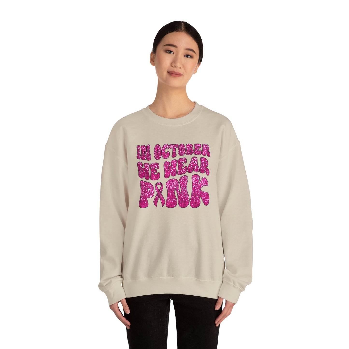 Breast Cancer Awareness Crewneck Sweatshirt | Wear Pink In October