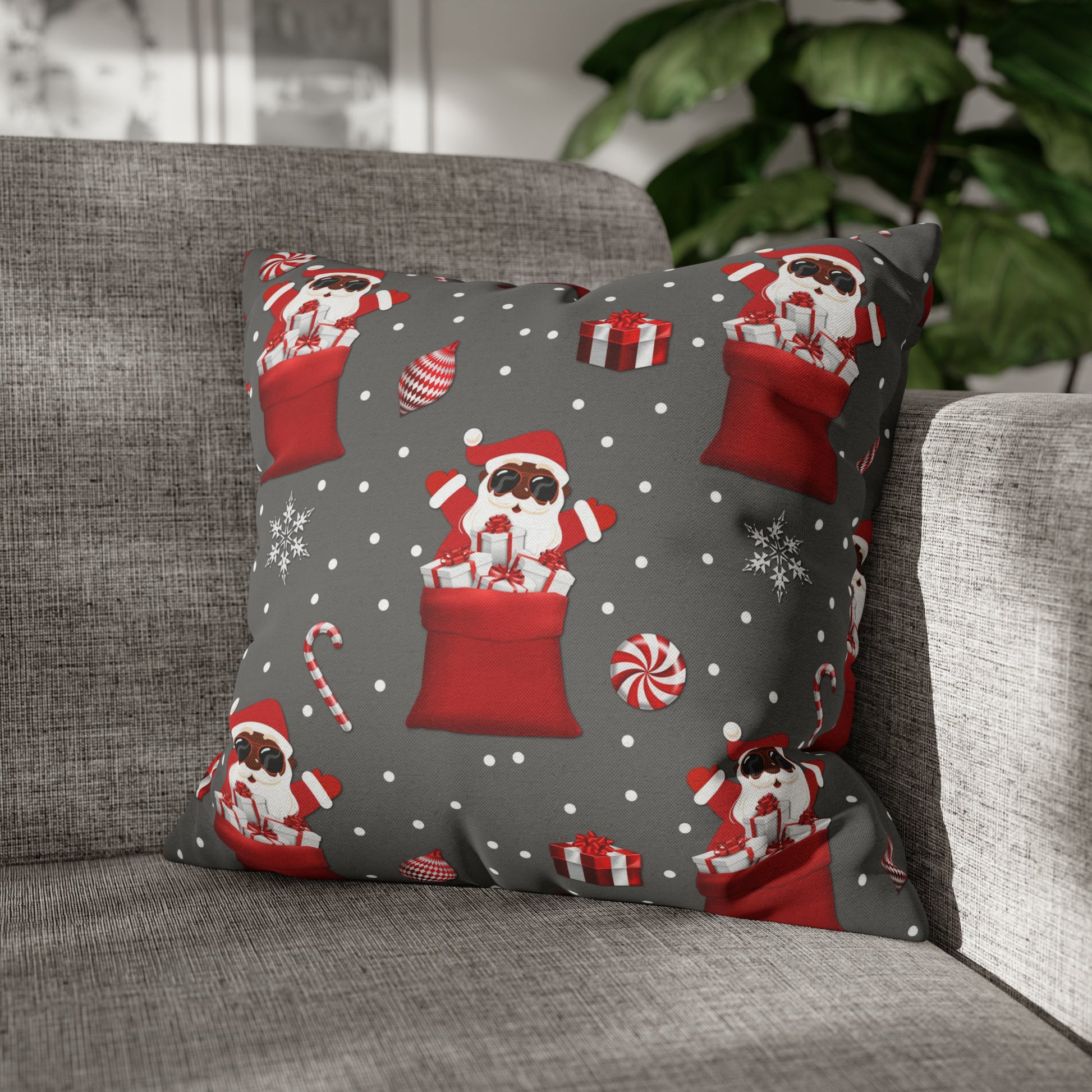 Exclusive Christmas Black Santa Pillow Cases