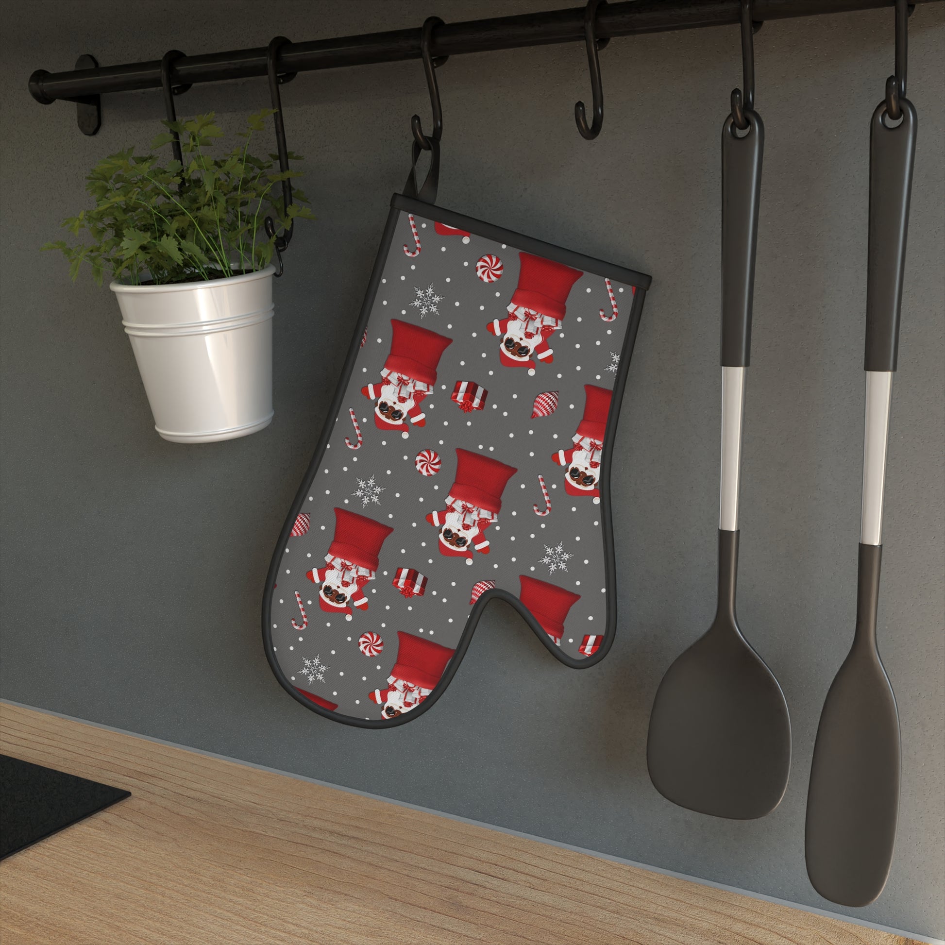 Exclusive Christmas Black Santa Oven Mitts