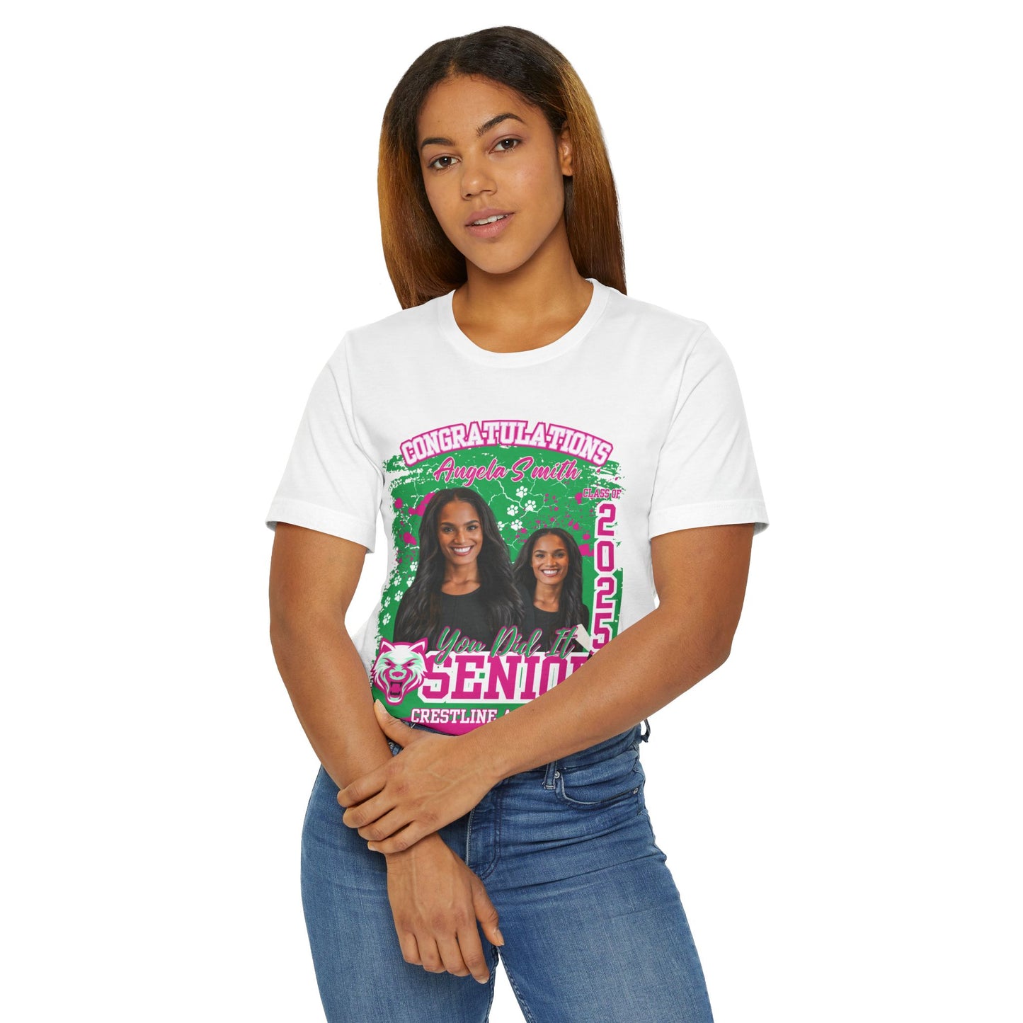 Personalized Senior Celebration Jersey T-Shirt - Customizable for Graduation 2025