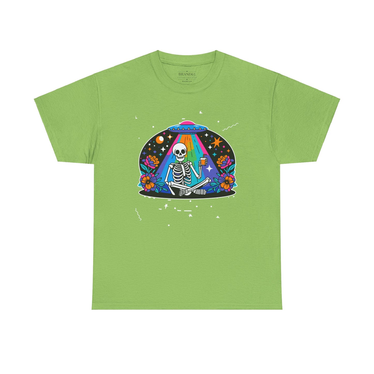 Skeleton UFO Halloween T-Shirt | Plus Size Available