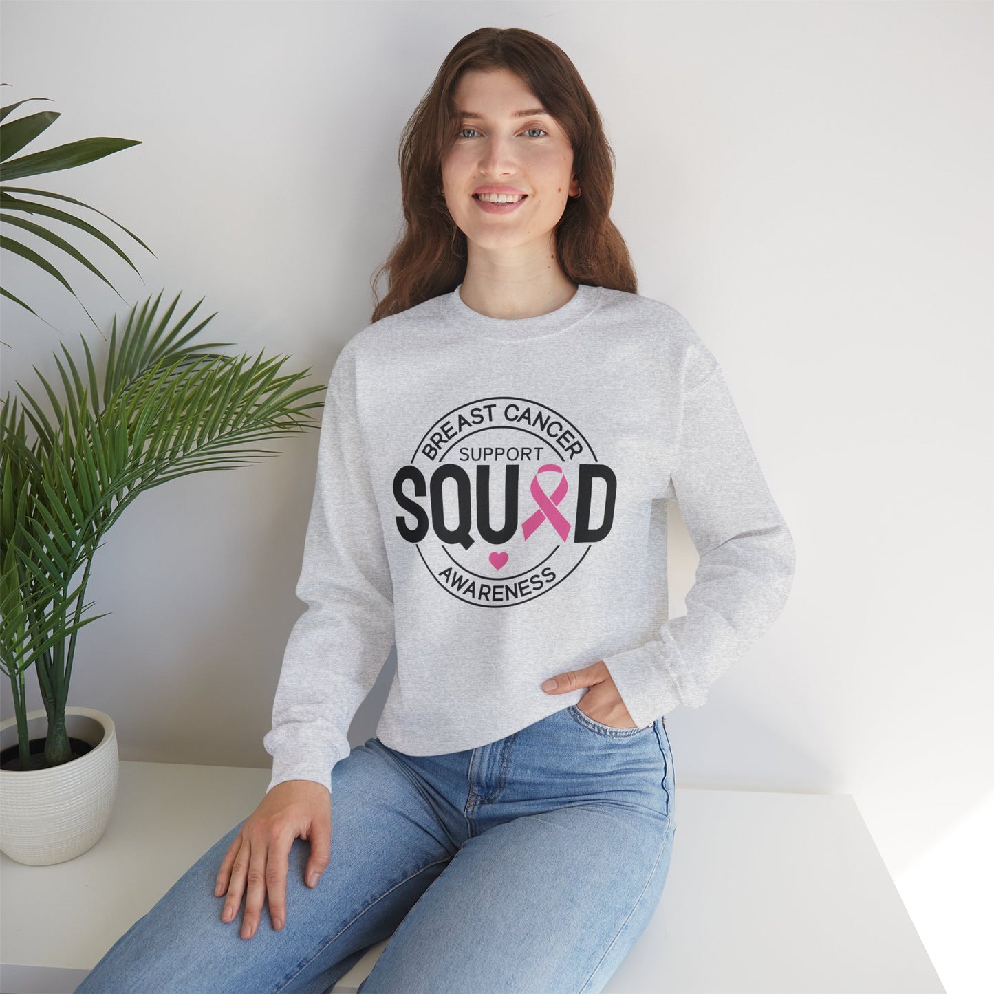 Breast Cancer Awareness Month Crewneck Sweatshirt | Support Squad Apparel