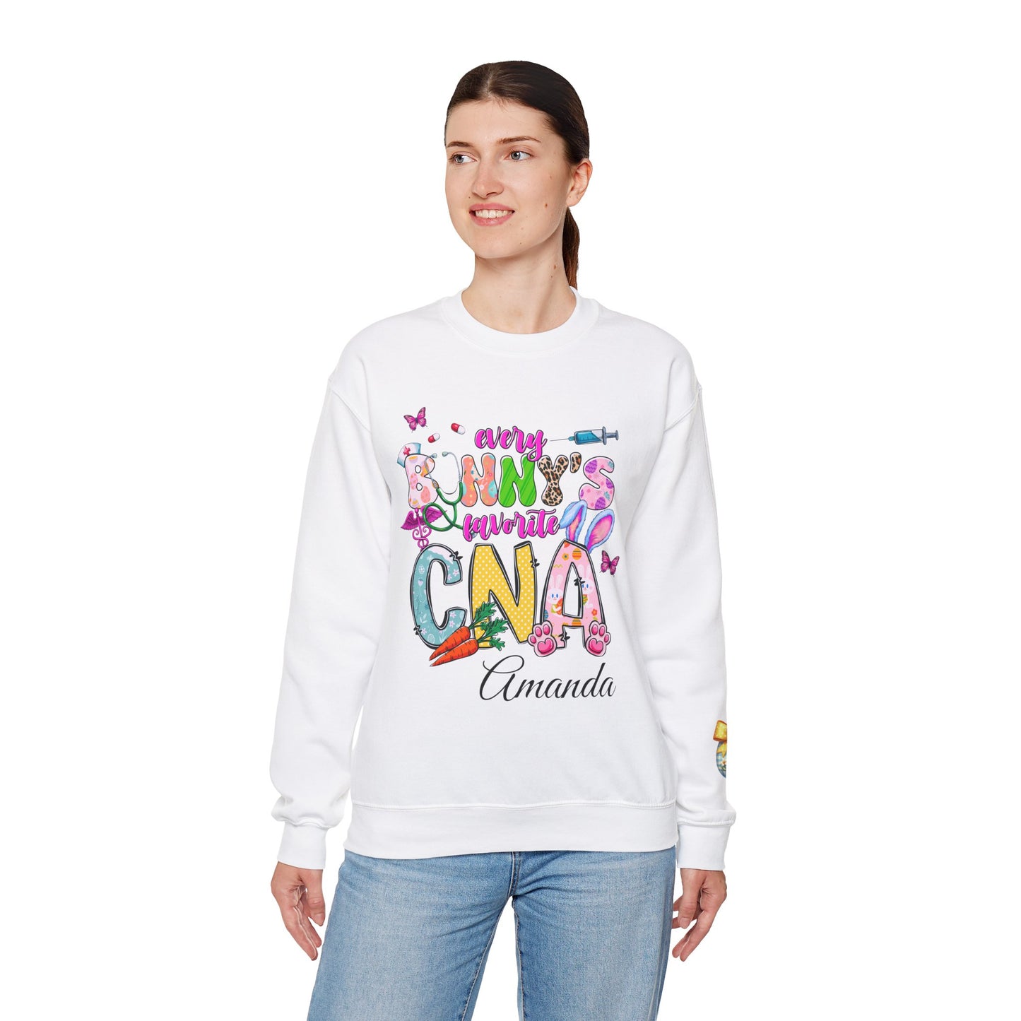 Personalized CNA Easter Bunny Sweatshirt