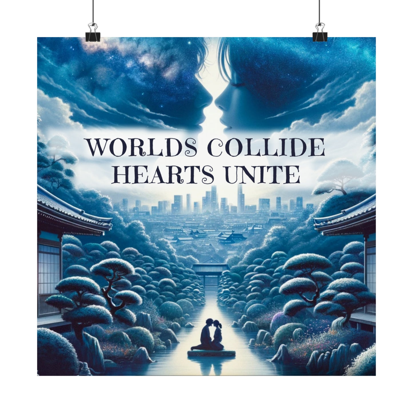 Worlds Collide Hearts Unite Posters | Matte Poster