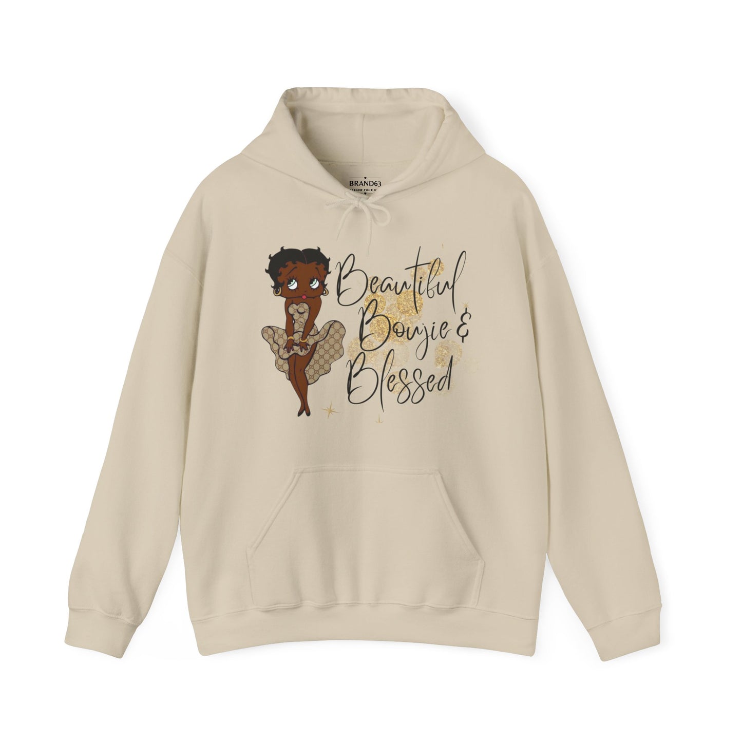 Brand63, African American Betty-Boop Hoodie, Celebrate Black History, culture Pride, Boujie Hoodie, Beautiful Black People. Blessed Black People, Apparel for Black People, Apparel for African Americans