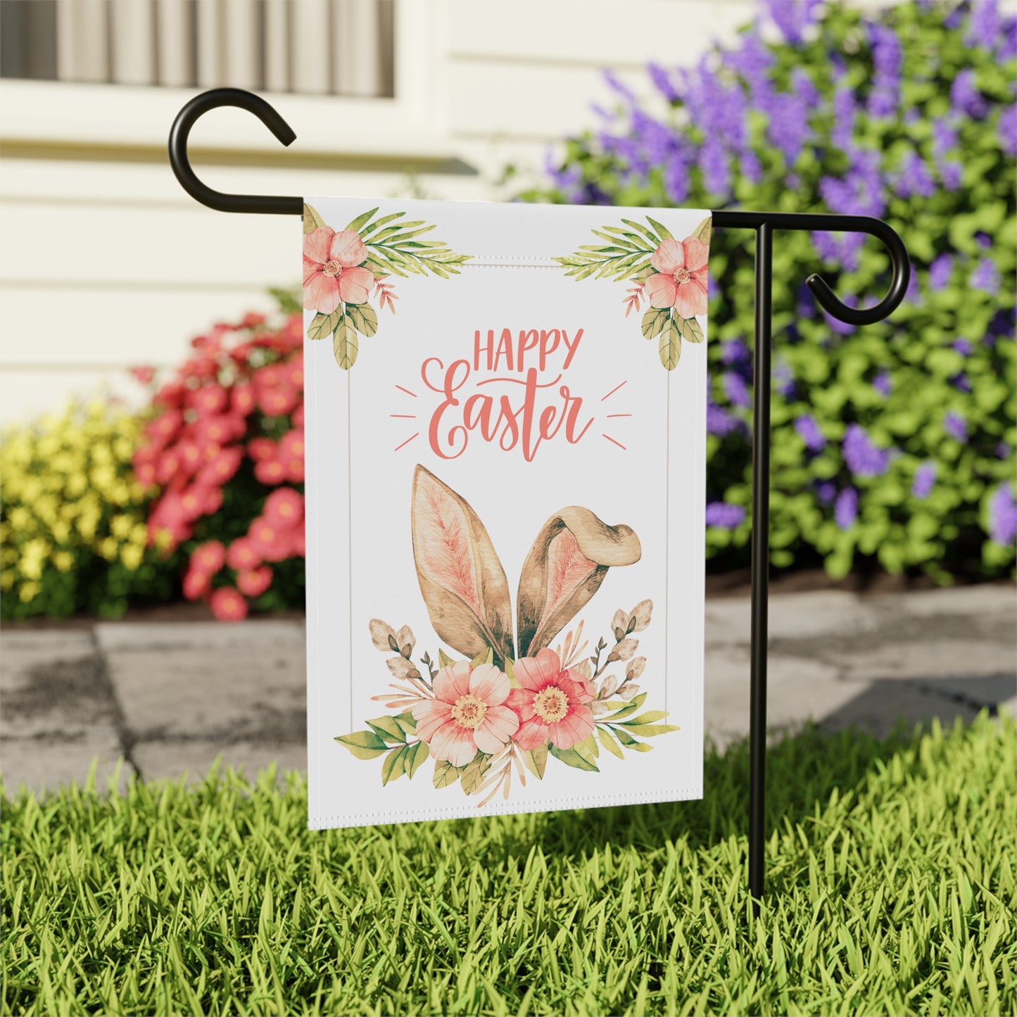 Easter Garden Banner - Happy Easter Floral Design