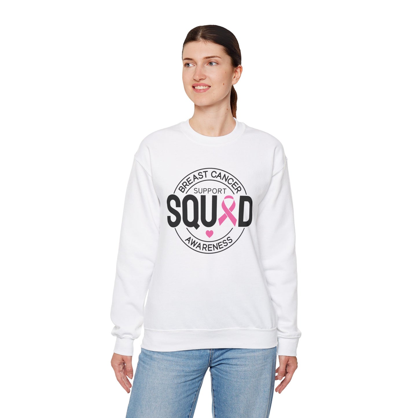 Breast Cancer Awareness Month Crewneck Sweatshirt | Support Squad Apparel