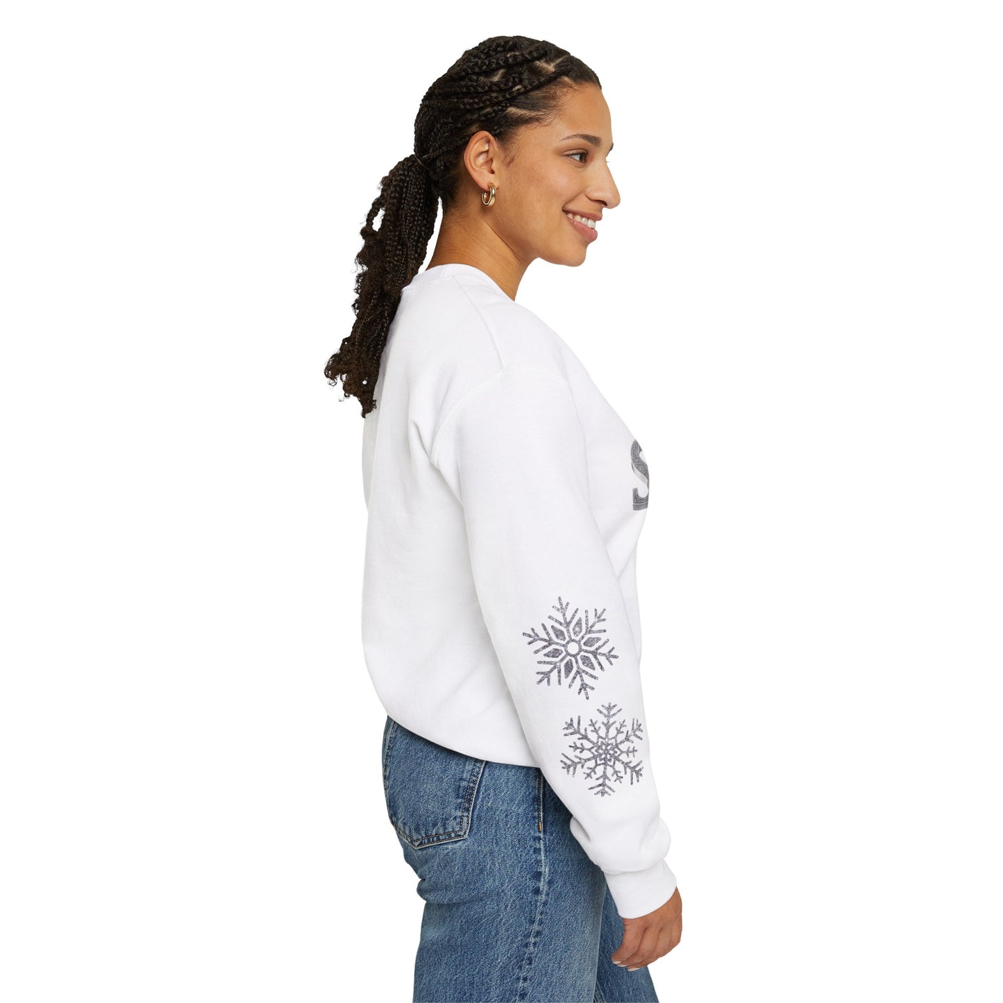 Let It Snow, Snowman Christmas Sweatshirt | Faux Sequins & Faux Embroidery