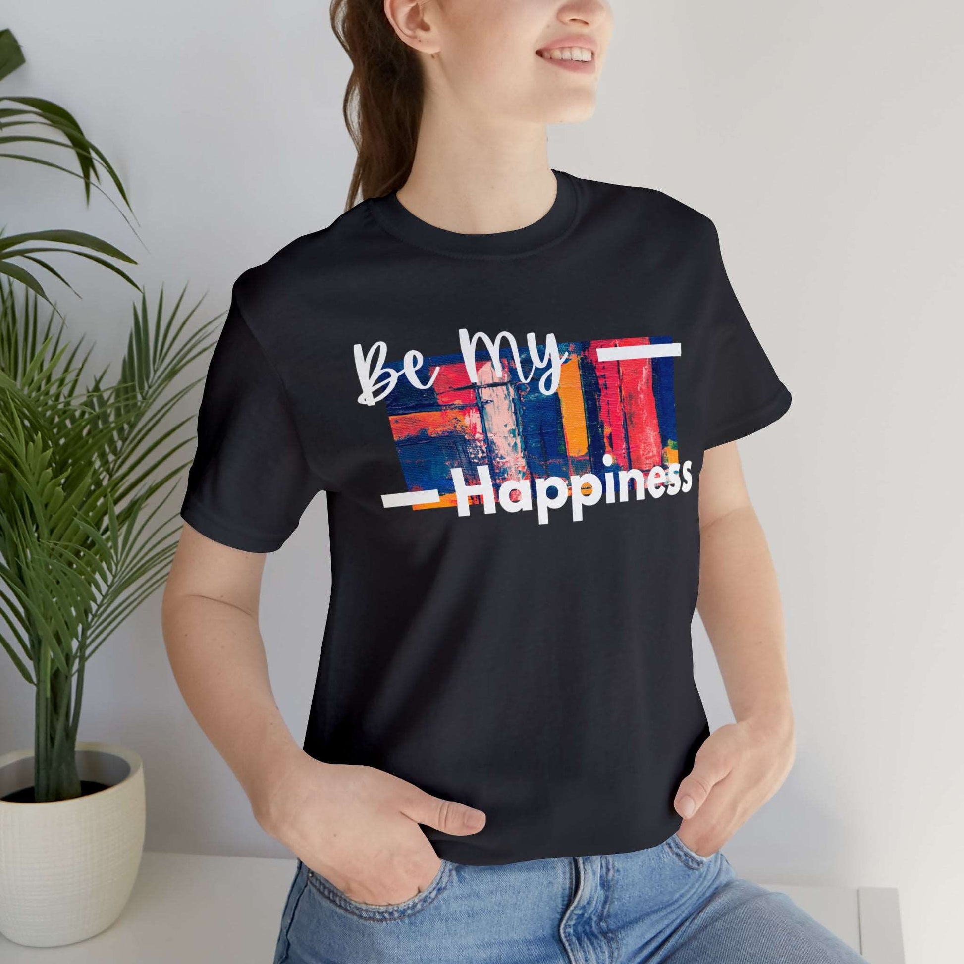 Put a little happiness in your day by adding our Soft cotton Graphic T-shirt to your daily vibe. free shipping, brand63.com, summer tshirt, summer apparel, custom tshirts for men and women, mental health tshirt, self-care