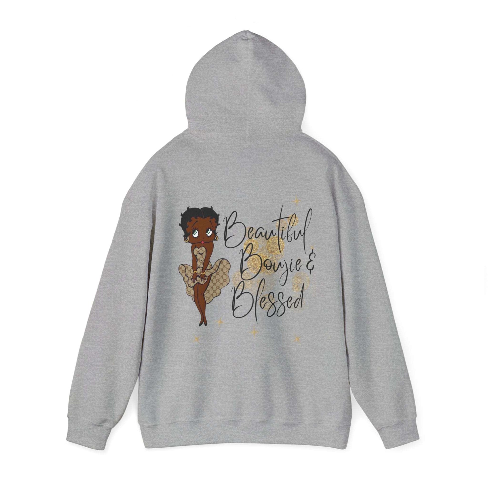 Brand63, African American Betty-Boop Hoodie, Celebrate Black History, culture Pride, Boujie Hoodie, Beautiful Black People. Blessed Black People, Apparel for Black People, Apparel for African Americans