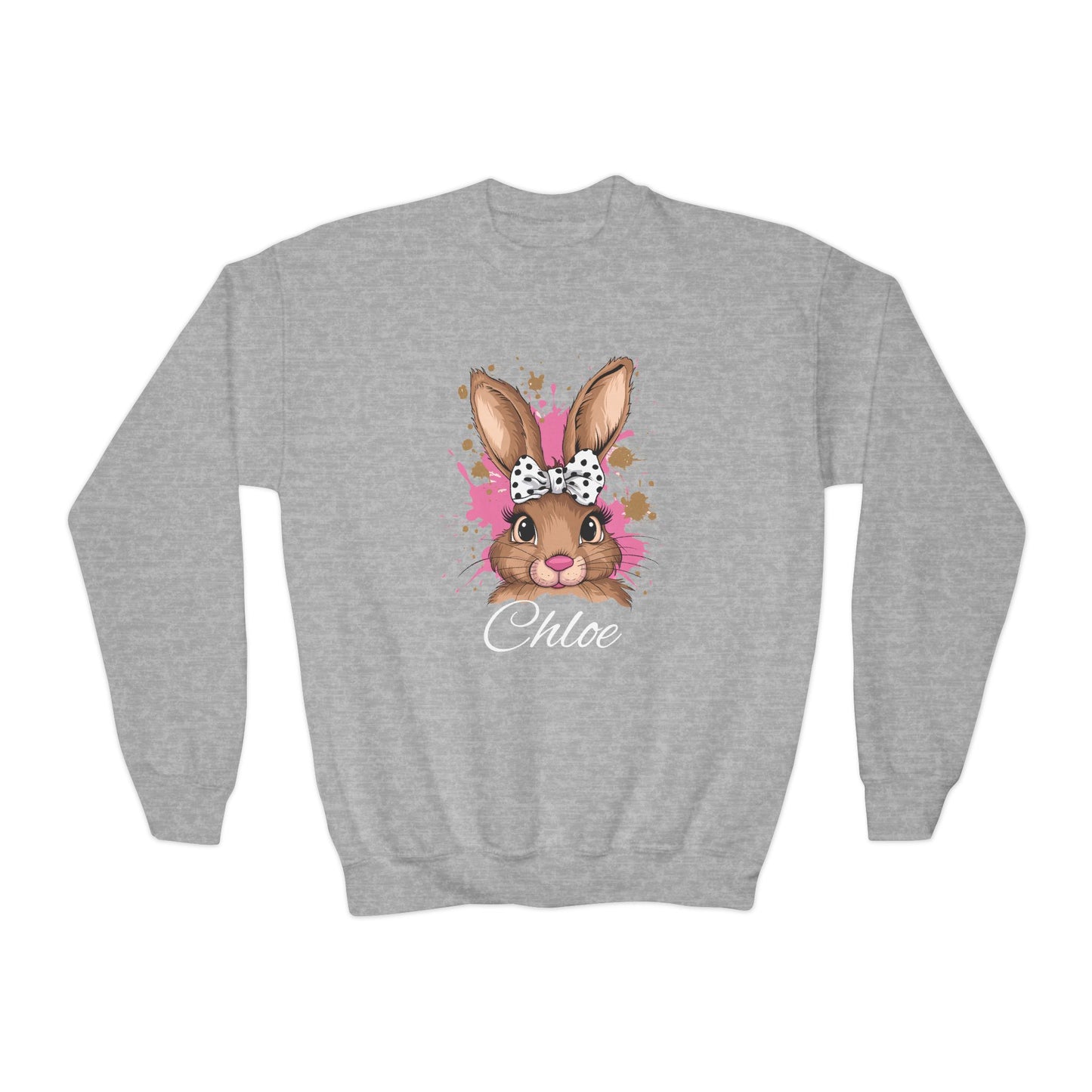 Personalized Easter Bunny Youth Crewneck Sweatshirt