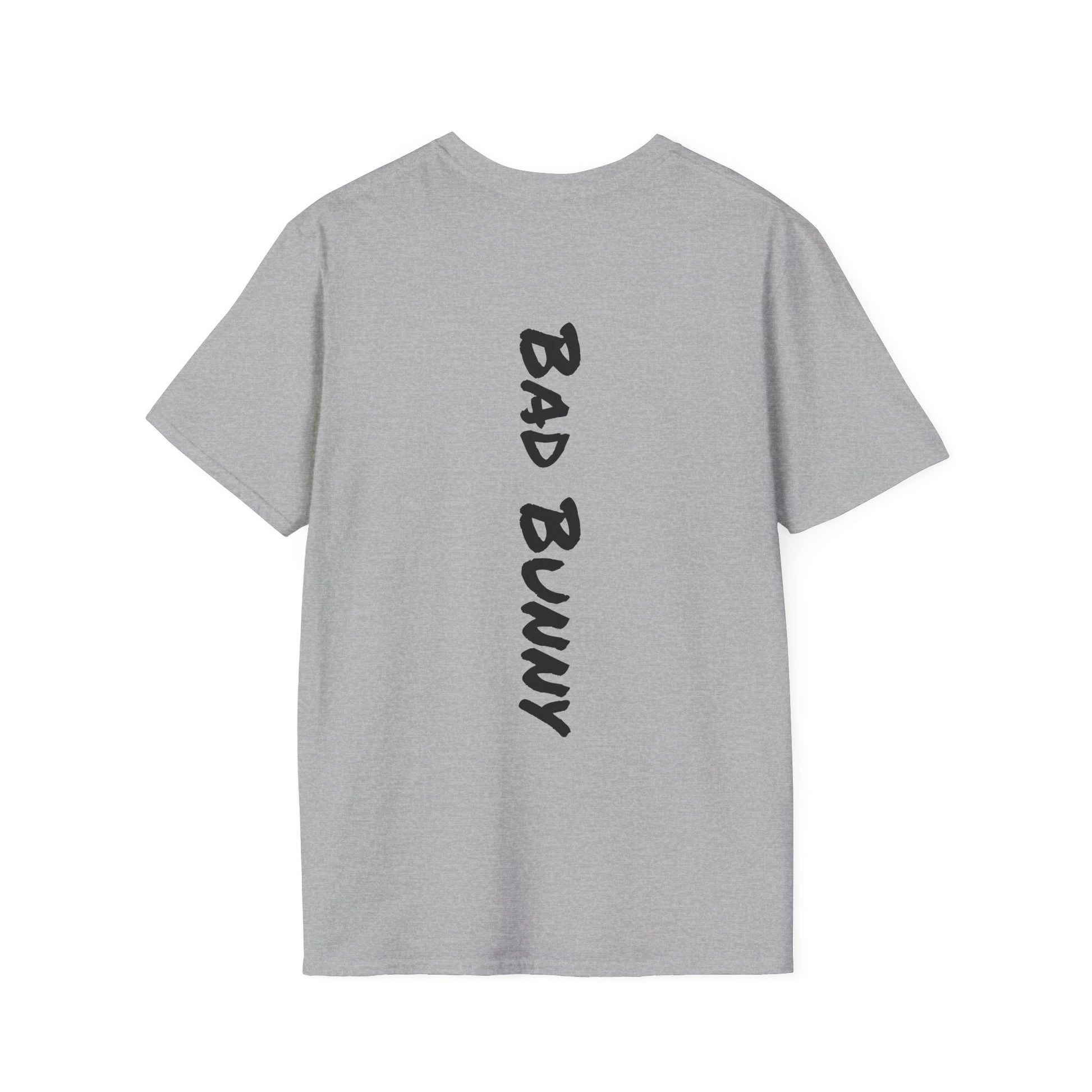 Bad Bunny inspired grey t-shirt with 'Break The Rules' slogan for spring break vacation wear, featuring free shipping. White Tshirt