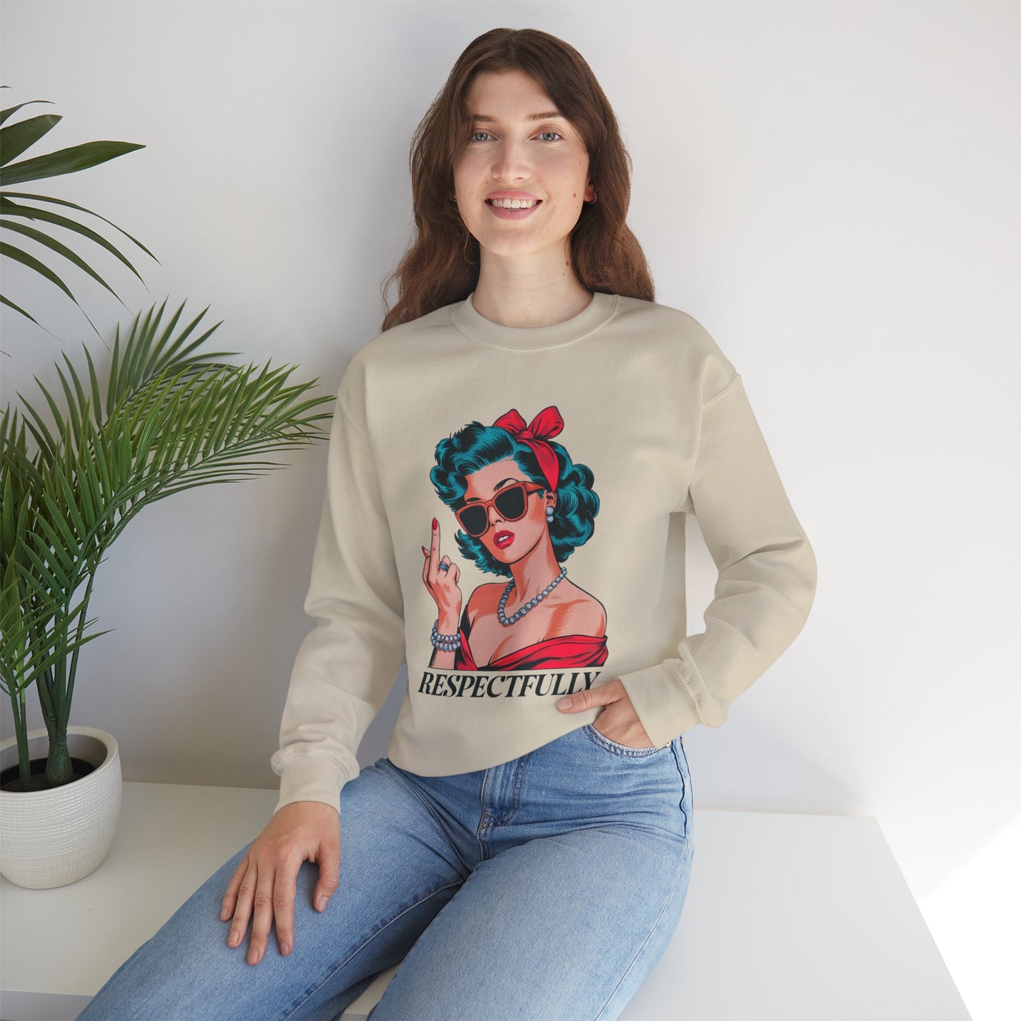 Vintage Sarcastic Middle Finger Sweatshirt