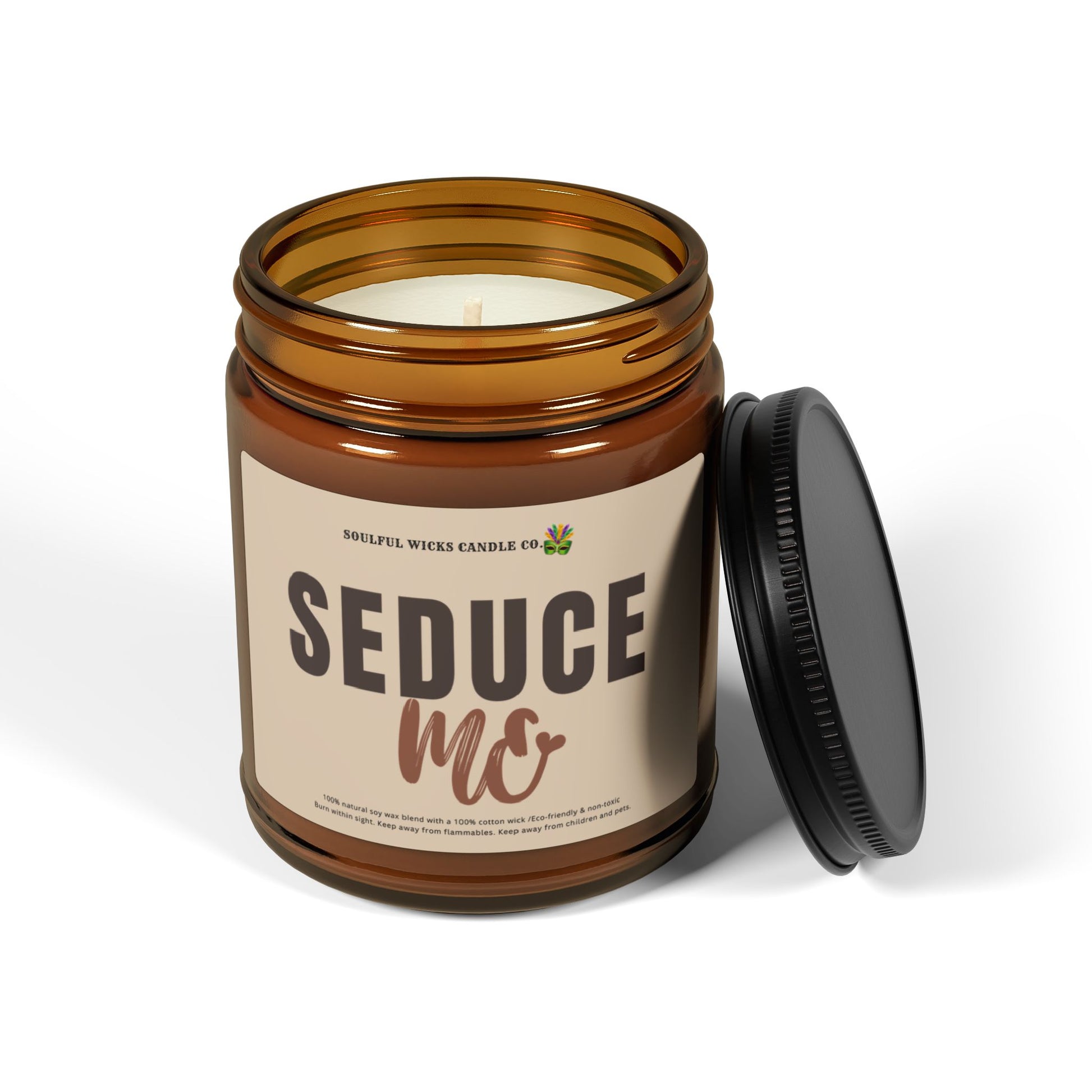 Seduce Me Scented Soy Candle In Amber Jar For Valentines Day