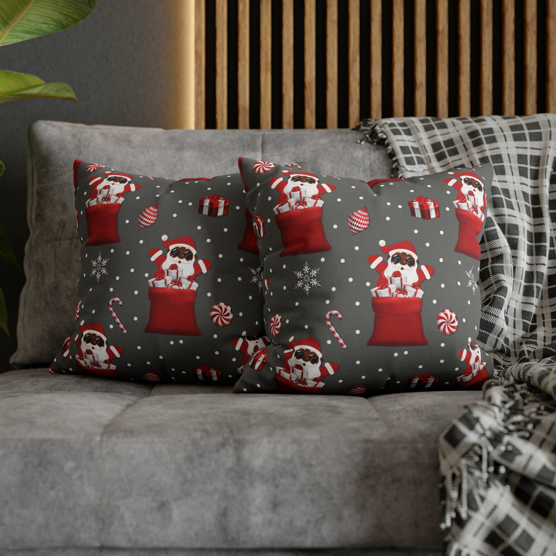 Exclusive Christmas Black Santa Pillow Cases