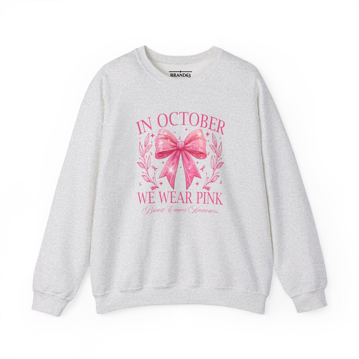 Breast Cancer Awareness Month Crewneck Sweatshirt | October Pink Ribbon